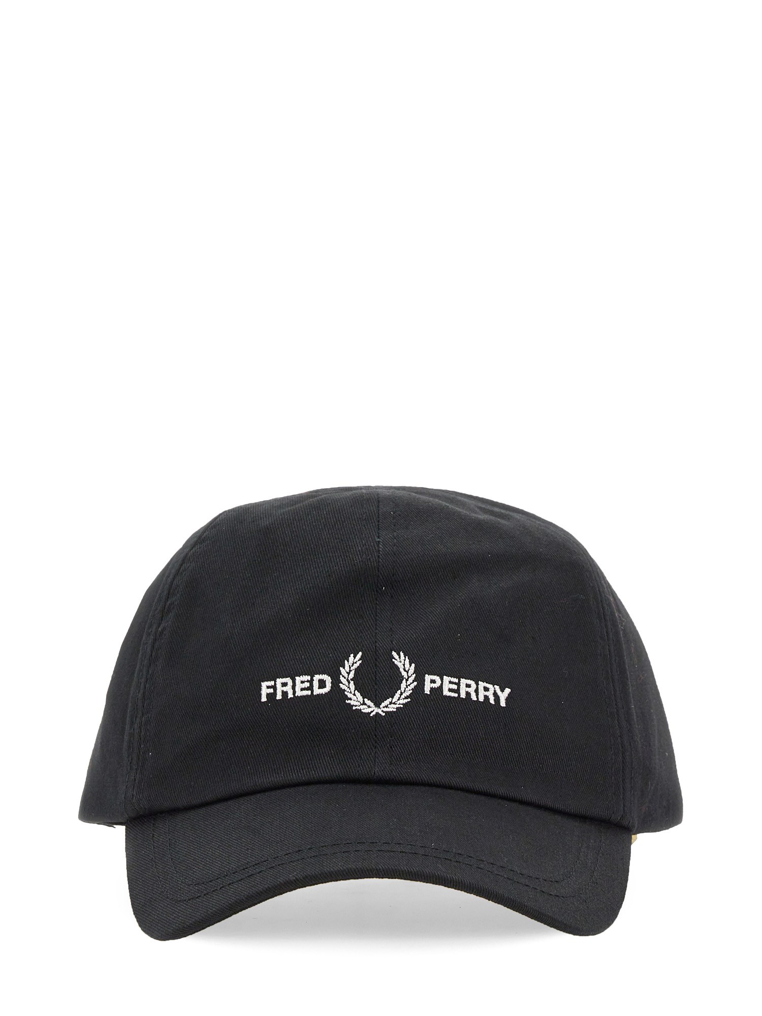 Fred Perry Graphic Branding Twill Cap Black In Black