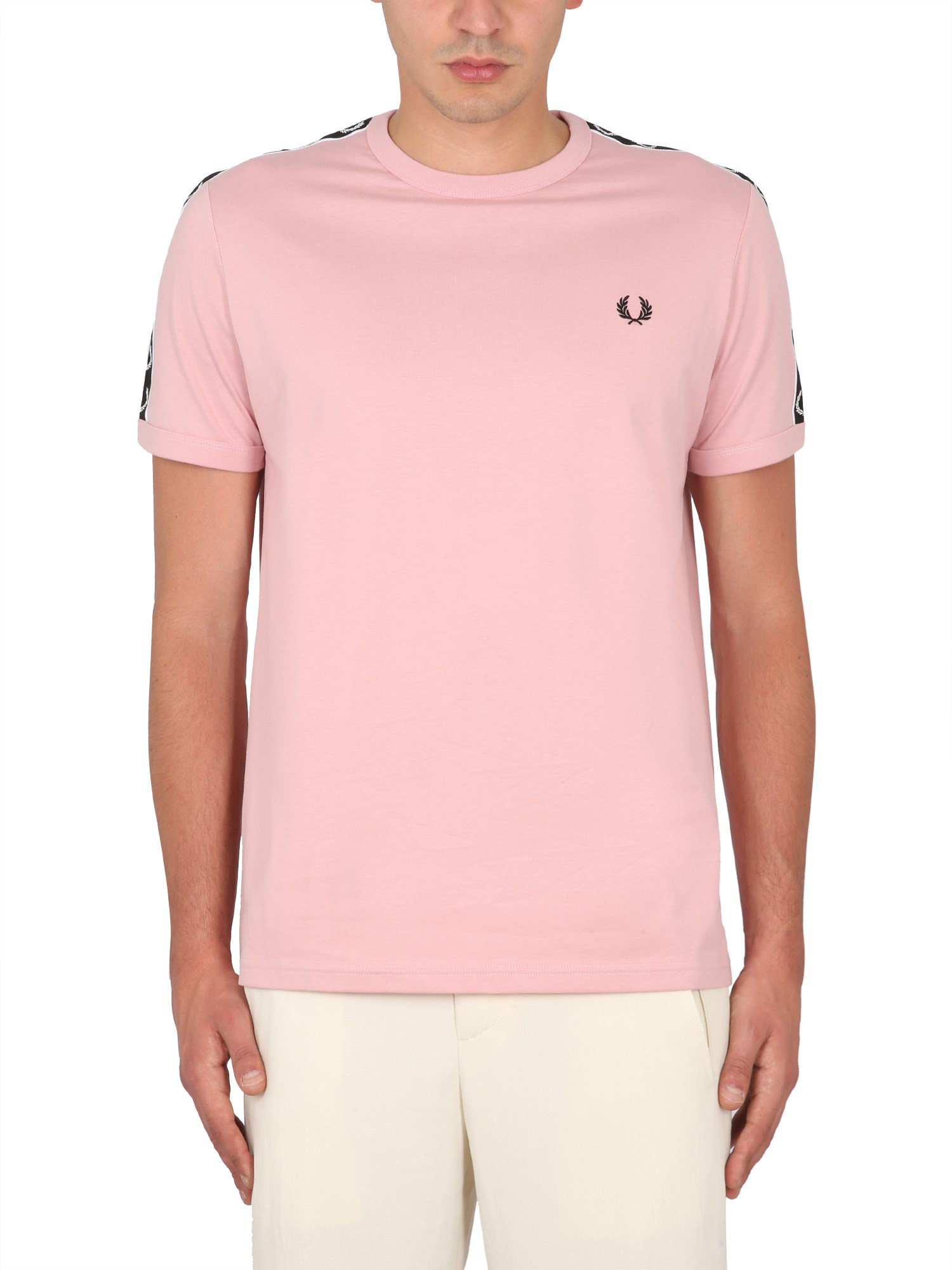 FRED PERRY T-SHIRT WITH LOGO EMBROIDERY
