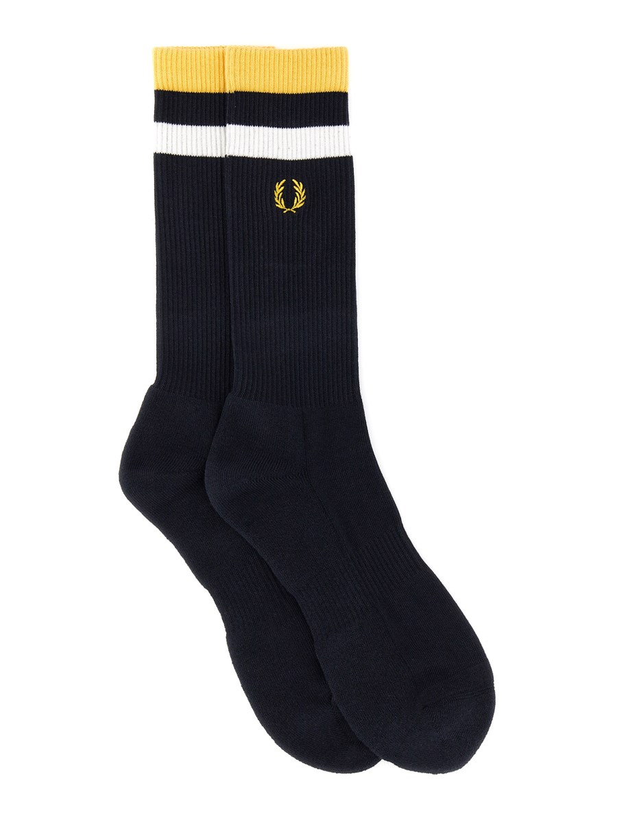 FRED PERRY CALZINO IN COTONE CON RICAMO LOGO