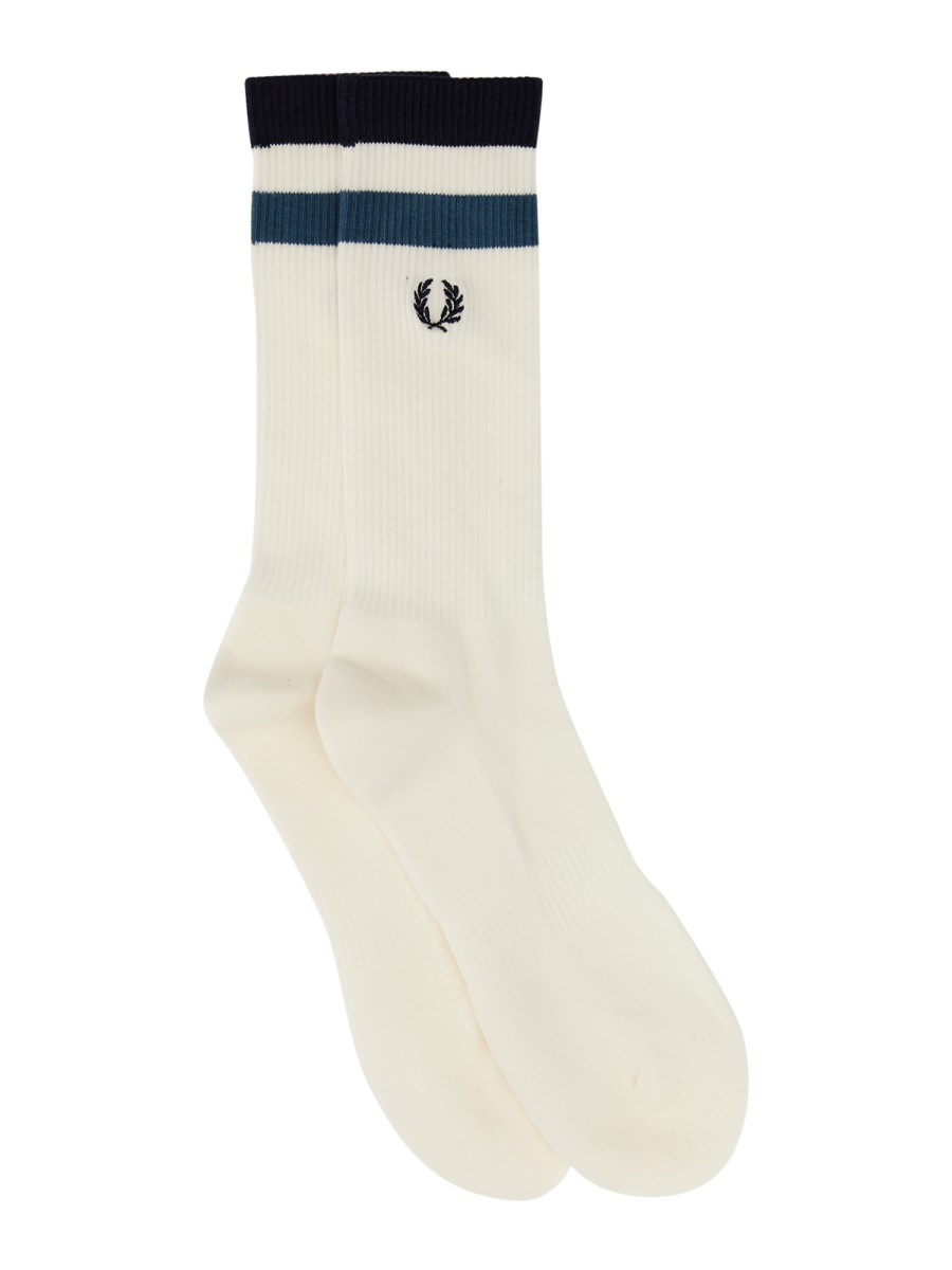 FRED PERRY CALZINO IN COTONE CON RICAMO LOGO