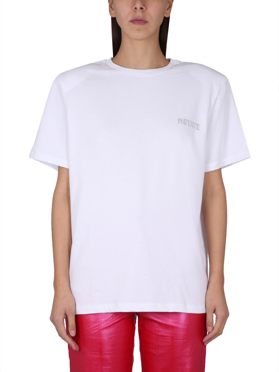 ROTATE BIRGER CHRISTENSEN T-SHIRT IN COTONE CON LOGO