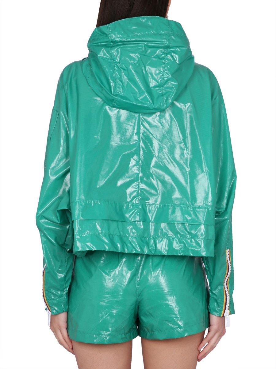 Shiny nylon sale windbreaker