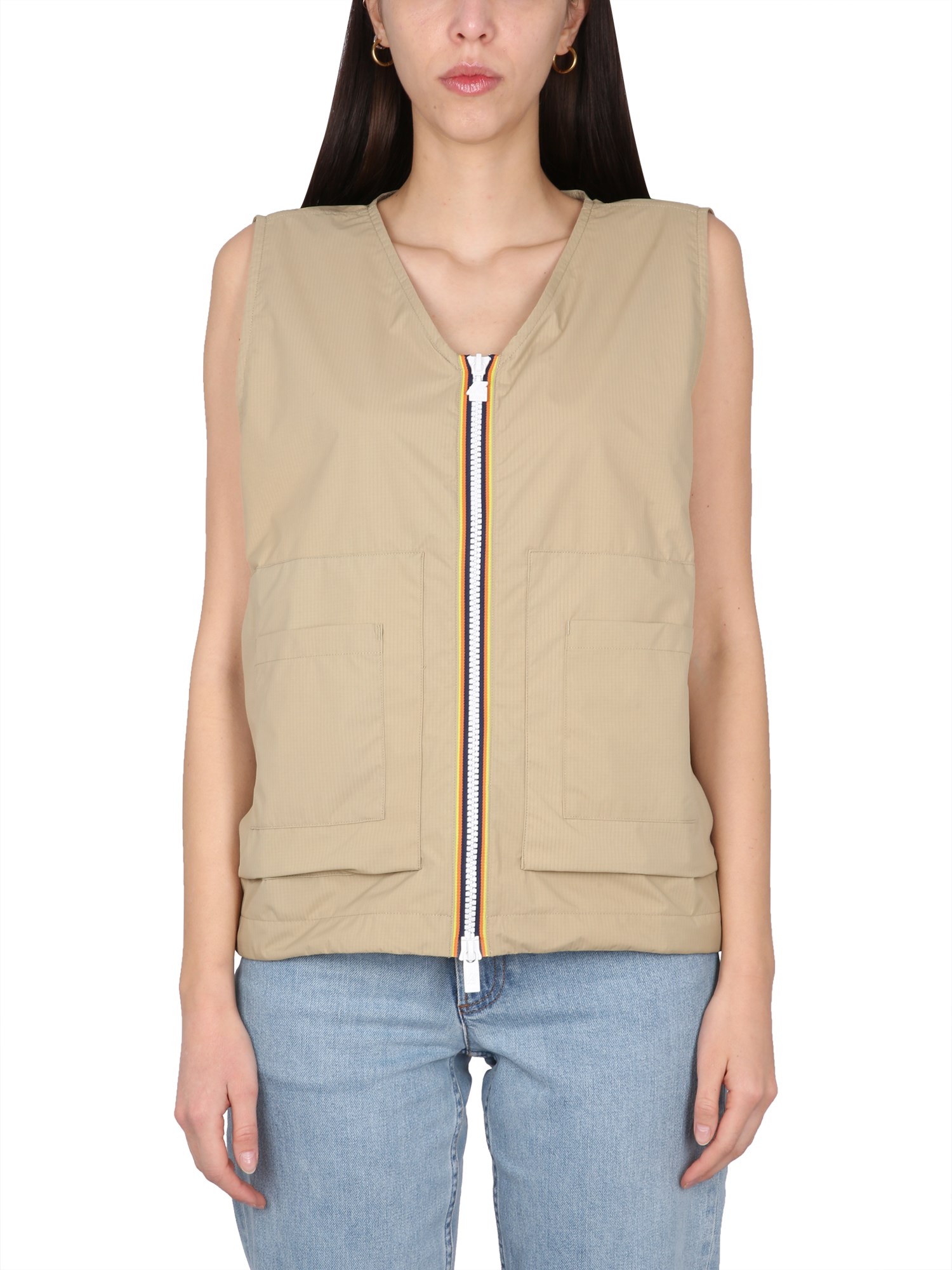 Shop K-way Barnel Vest. In Beige