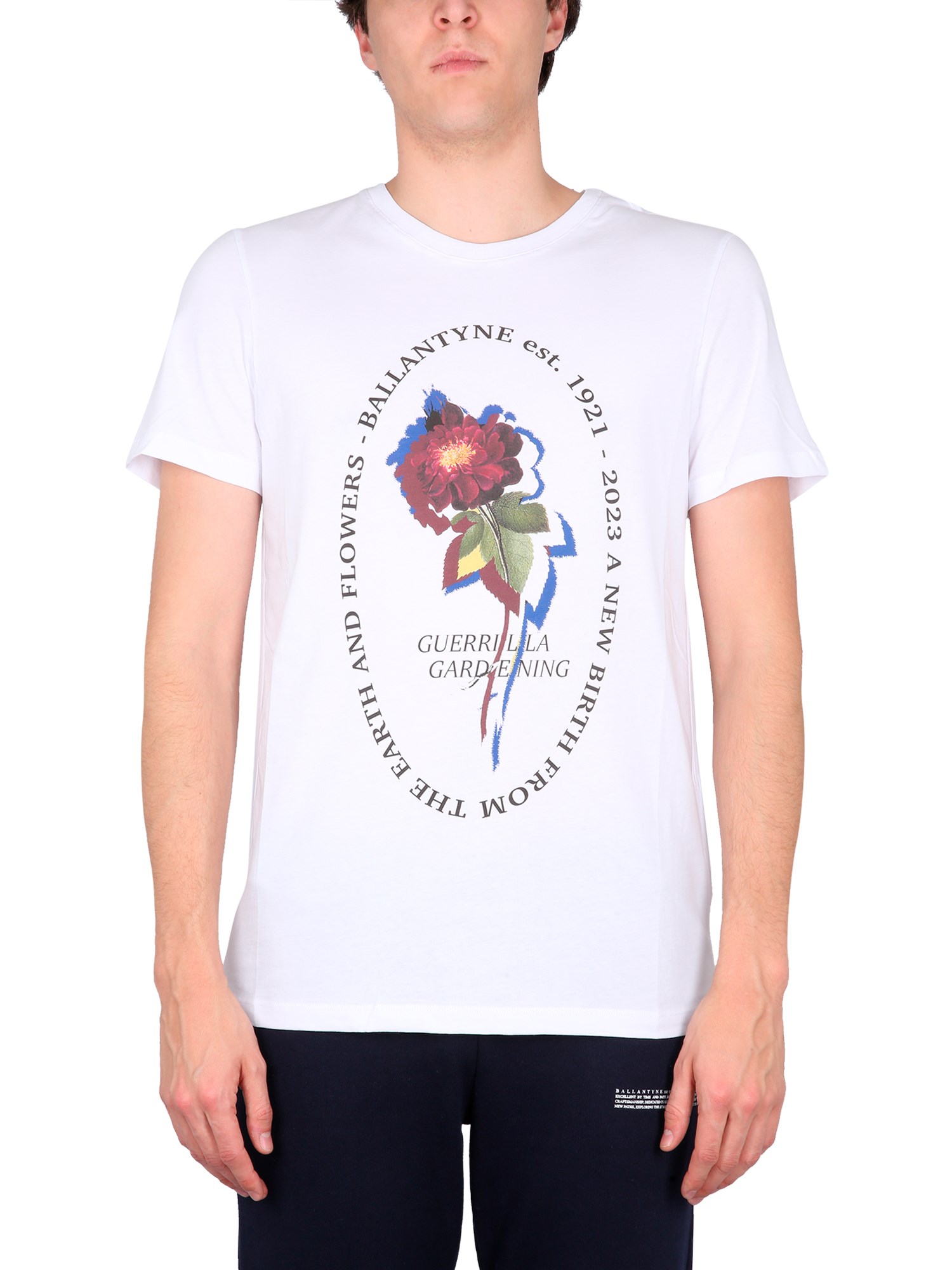 Ballantyne Graphic Print Crewneck T-shirt In White