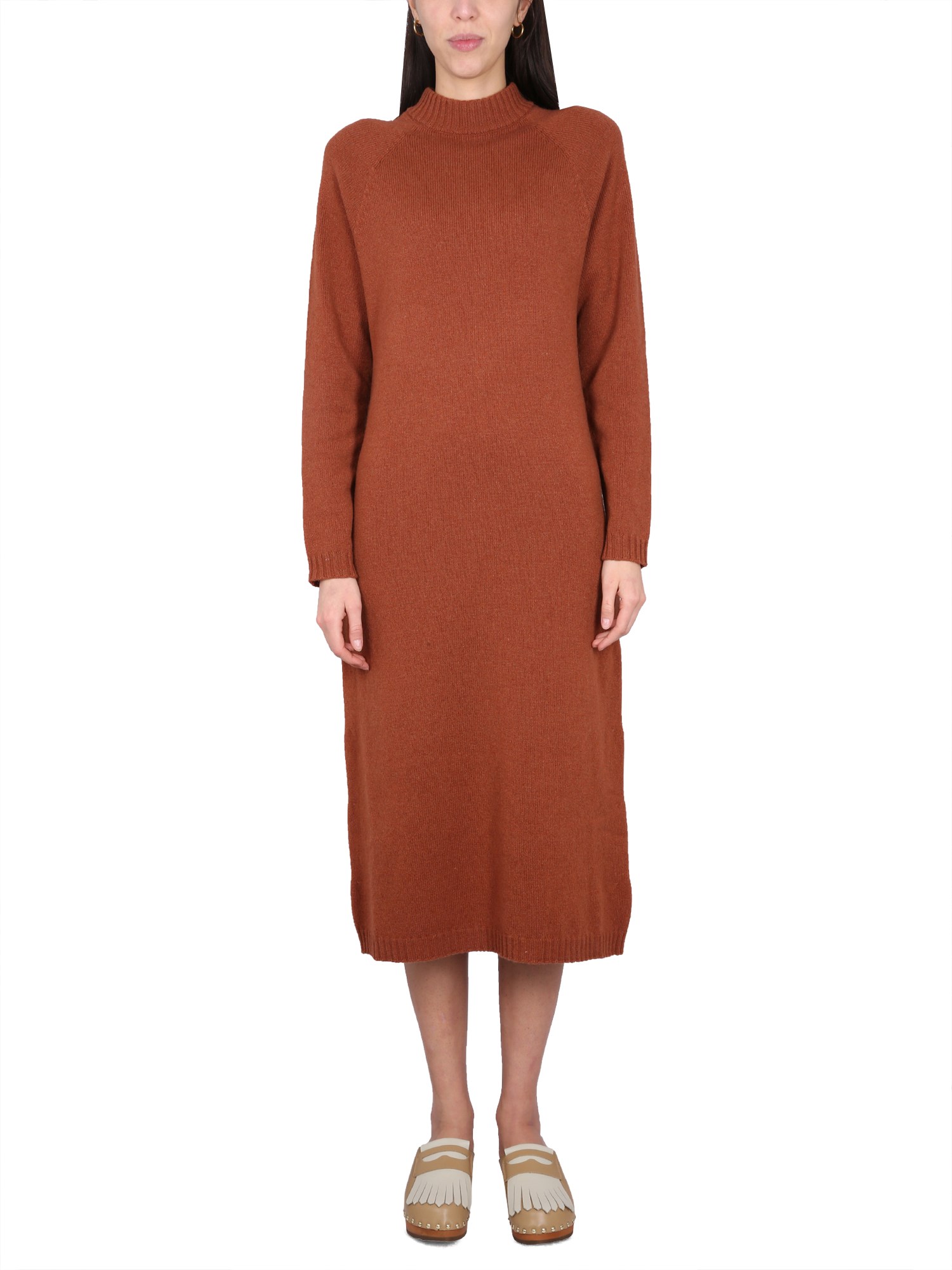 Alysi Long Knit Dress In Multicolour