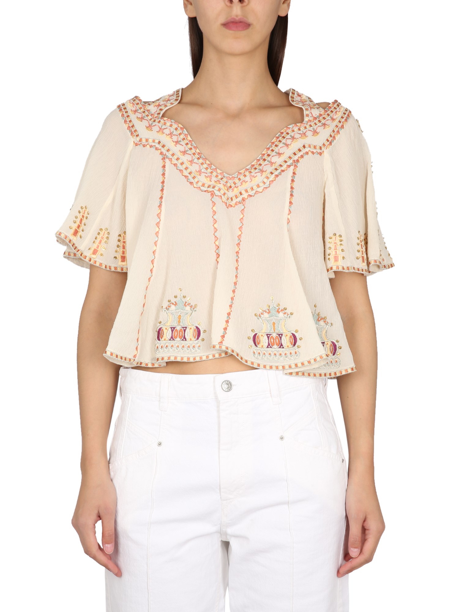 Isabel Marant White Tops In Powder