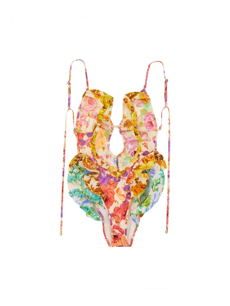 ZIMMERMANN - RAIE WATERFALL FRILL ONE PIECE SWIMSUIT