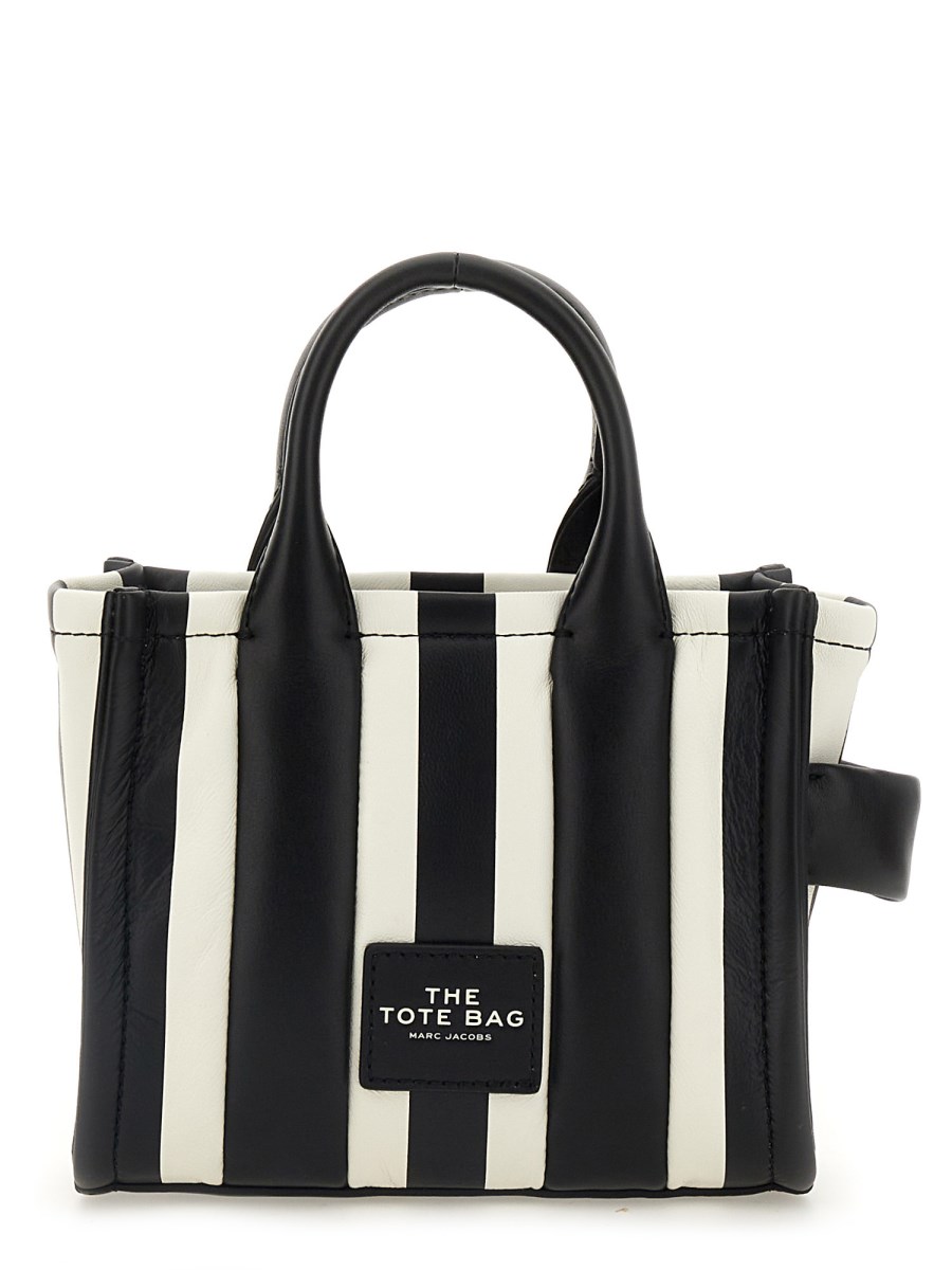 Striped leather tote outlet bag