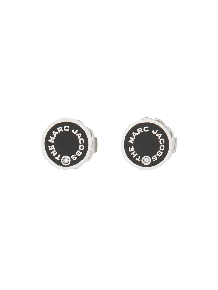 Marc Jacobs Gold & Black 'The Medallion' Stud Earrings