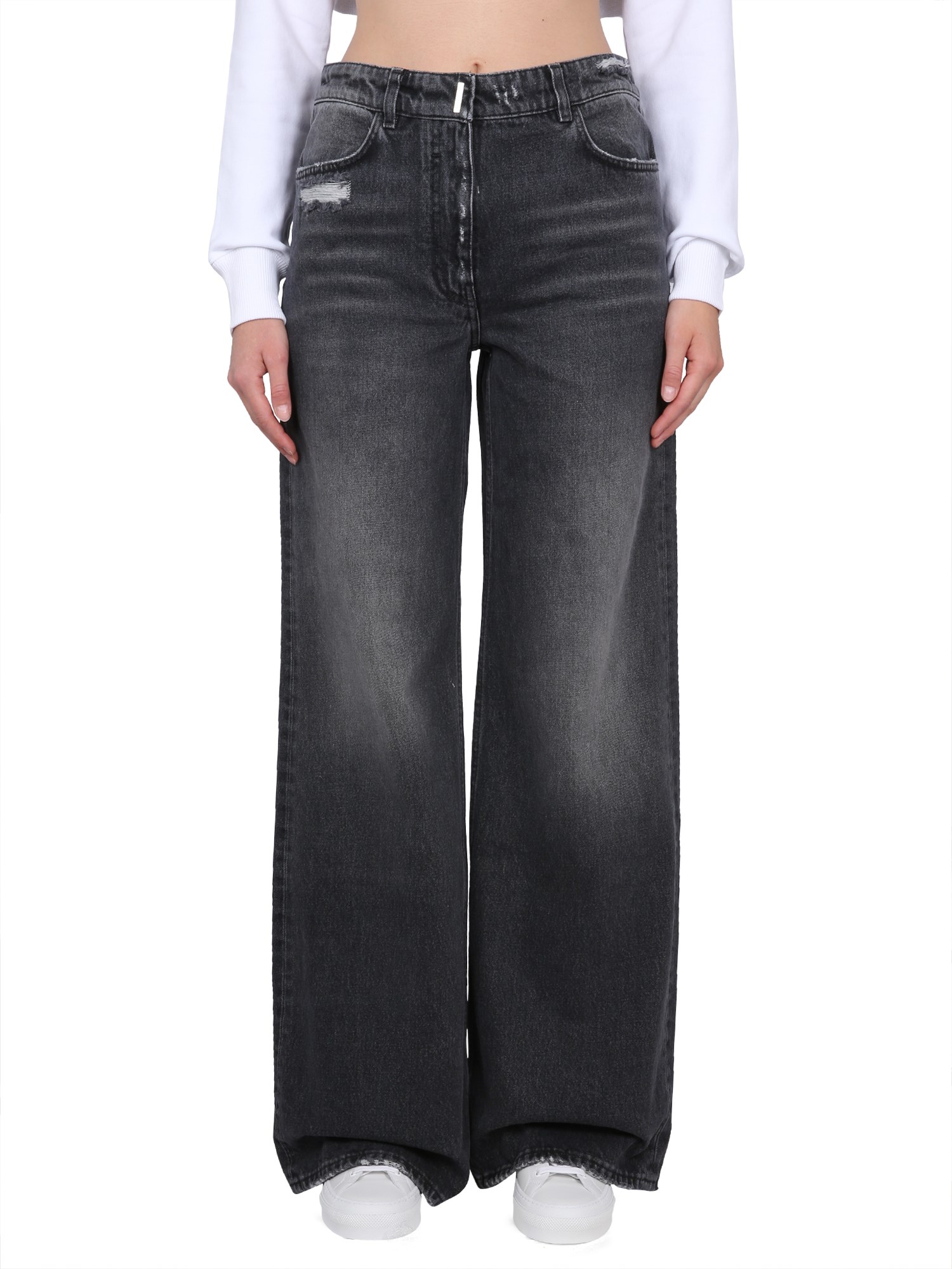Shop Givenchy Oversize Jeans In Black