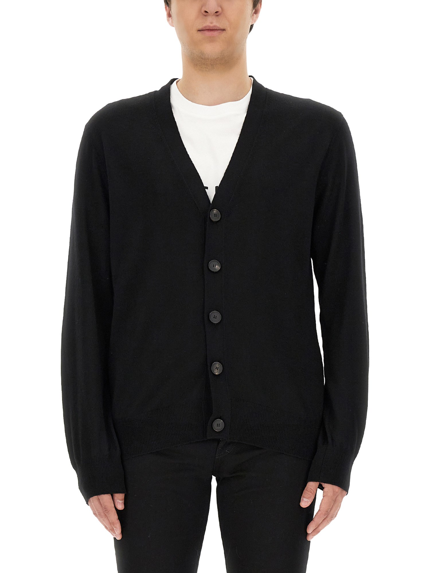 Shop Givenchy Wool Cardigan In Black