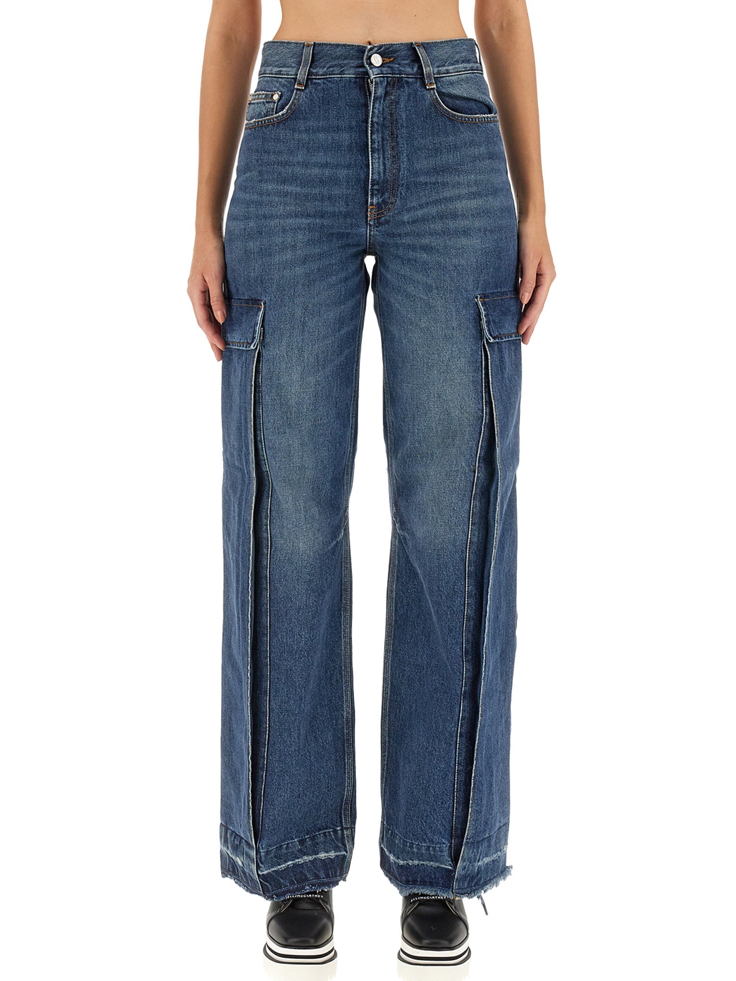 Shop Stella Mccartney Cargo Pants In Blue