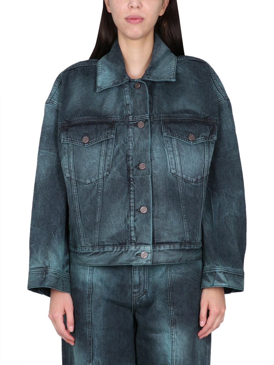 STELLA McCARTNEY GIACCA TIE DYE IN DENIM DI COTONE