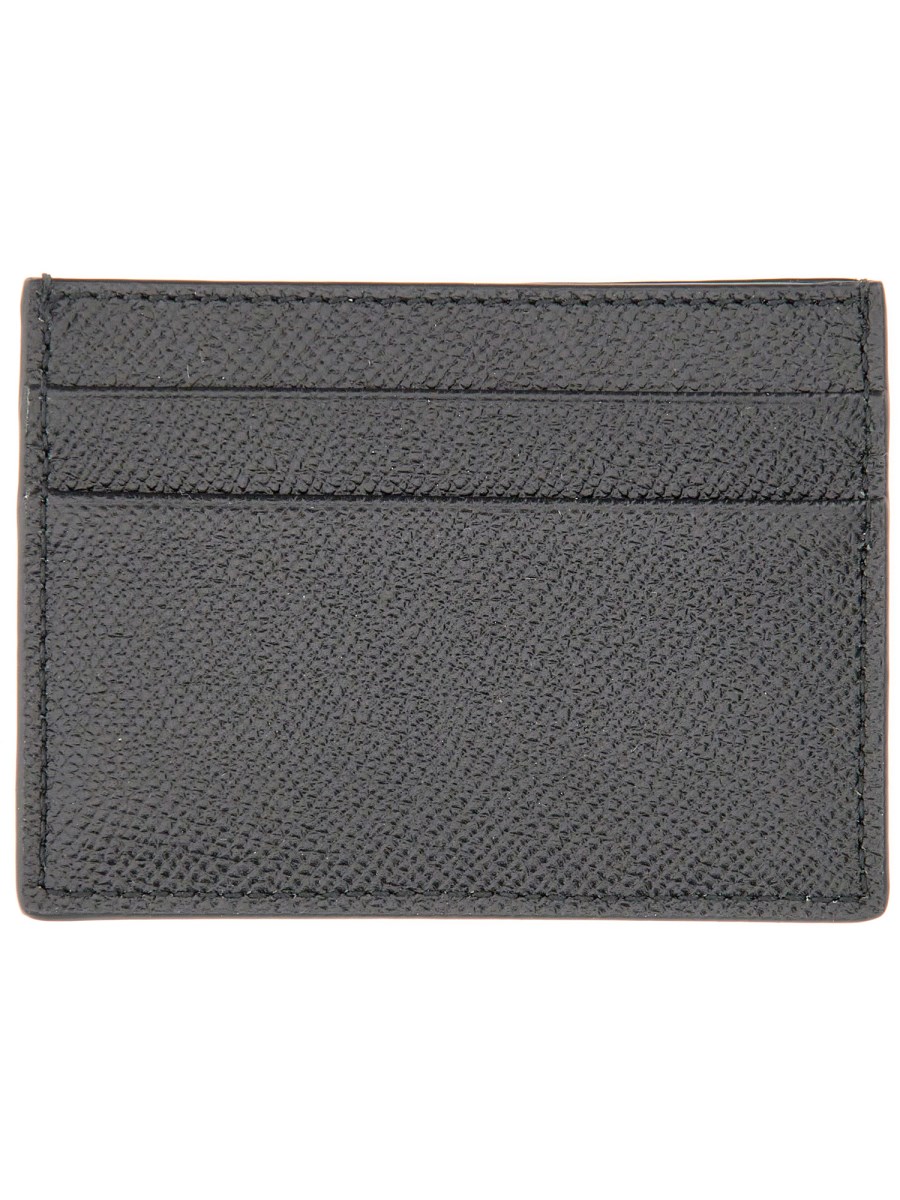 Burberry Grey Grained Leather Card Case