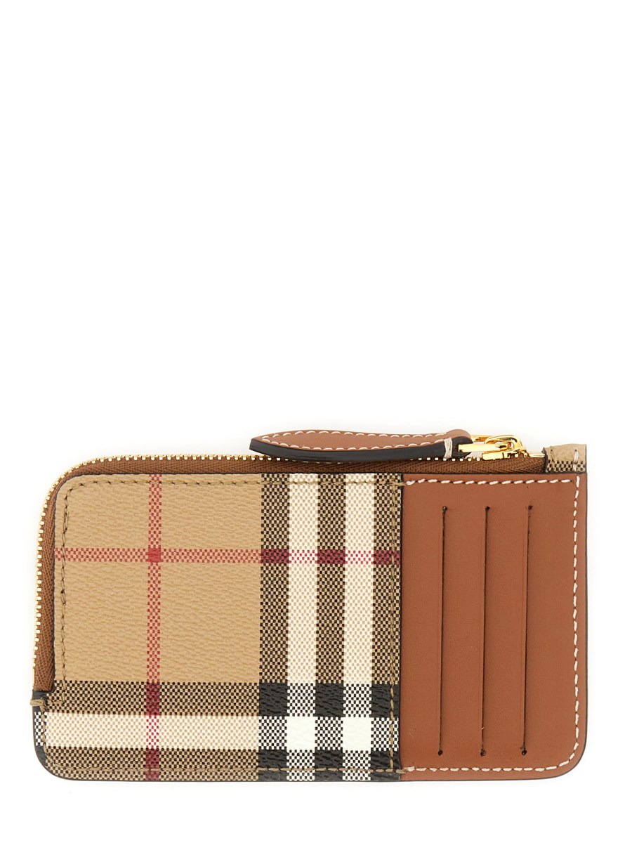 Burberry check outlet card holder