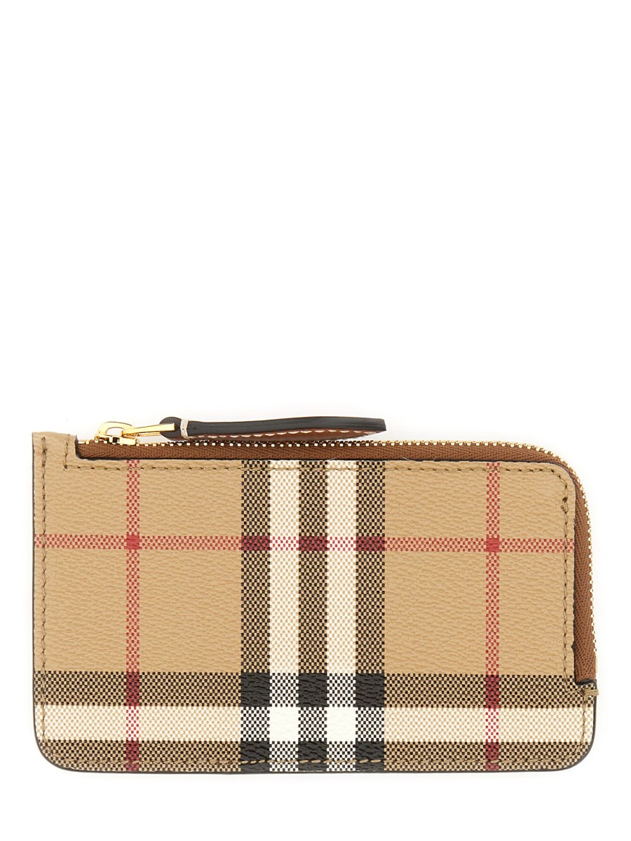 BURBERRY CHECK PRINT LEATHER CREDIT CARD HOLDER Eleonora Bonucci