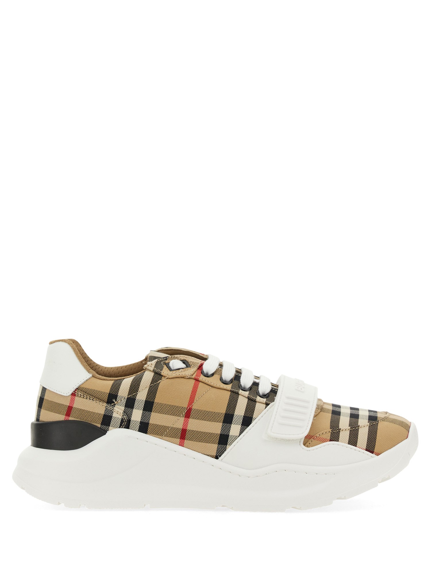Shop Burberry New Regis Check Sneaker In Multicolour