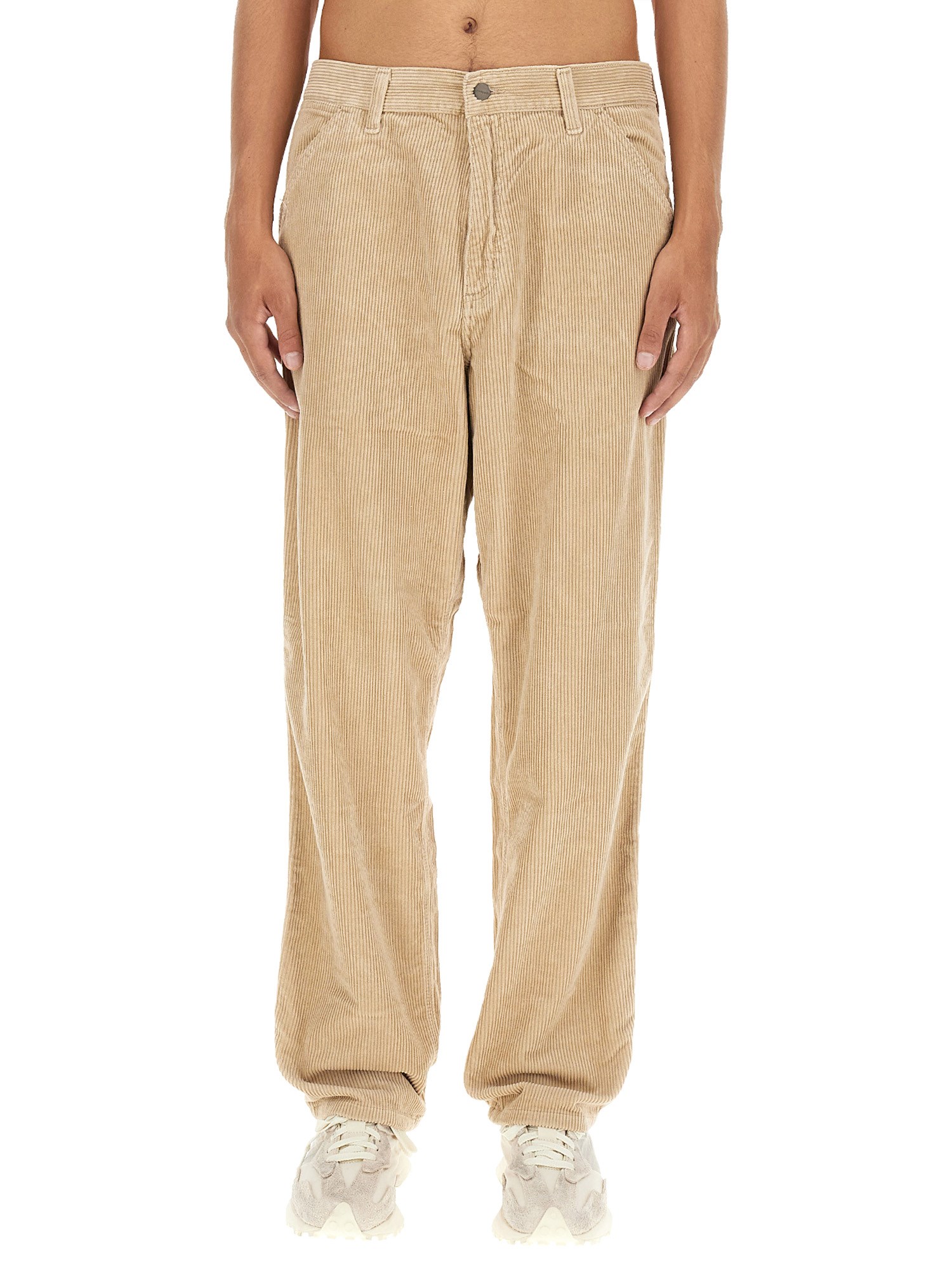 Carhartt Corduroy Trousers With Back And Side Pockets In White