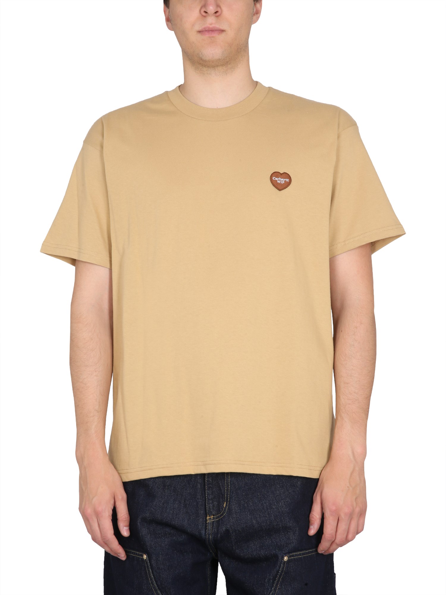 Carhartt T-shirt S/s Double Heart In Brown