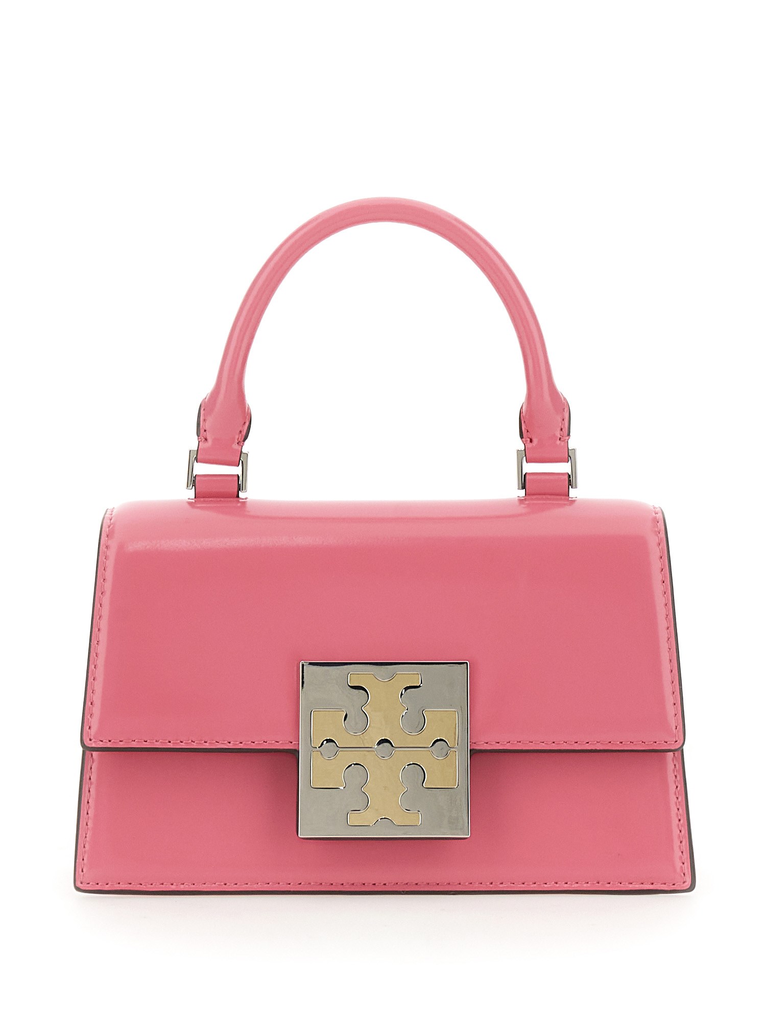 Shop Tory Burch Mini Brushed Leather Bag In Pink