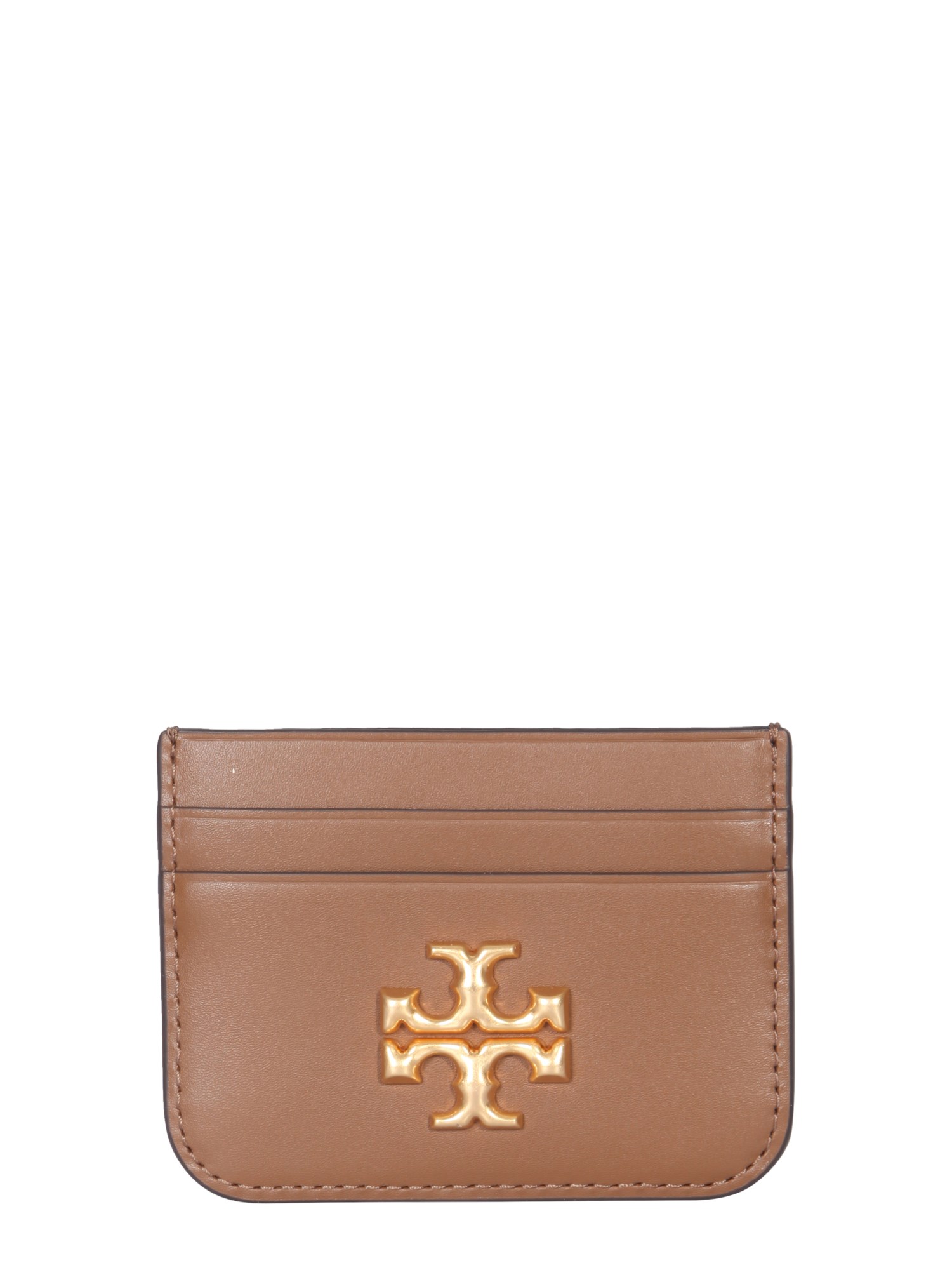 Tory Burch Logo Plaque Card Holder In Buff
