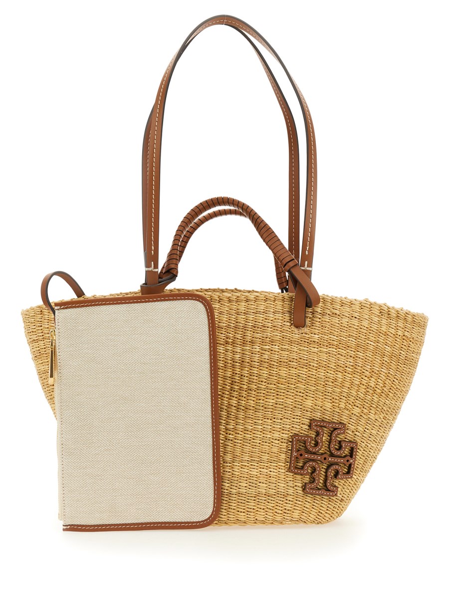 Tory burch ella store straw mini tote