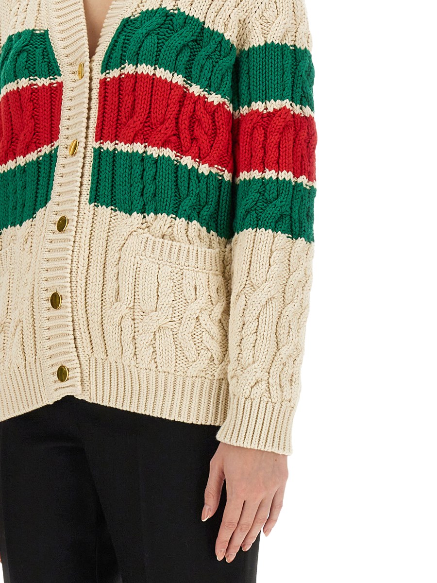 Gucci web outlet cardigan
