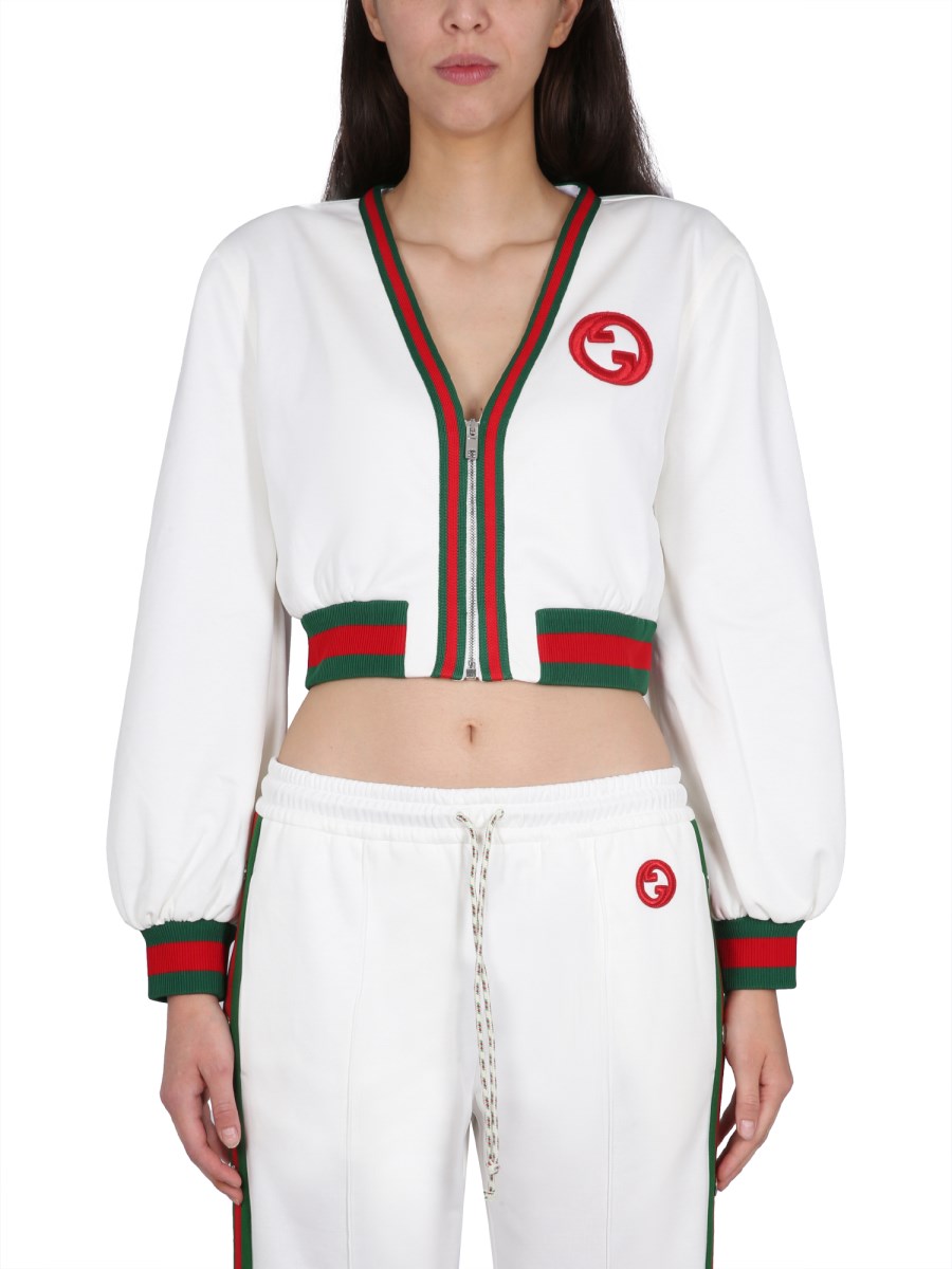 GUCCI CROPPED JERSEY SWEATSHIRT WITH ZIPPER Eleonora Bonucci