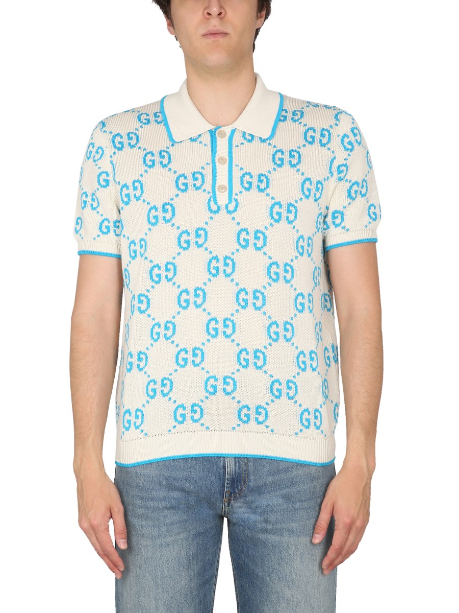 Gucci Cotton Monogram Polo Shirt