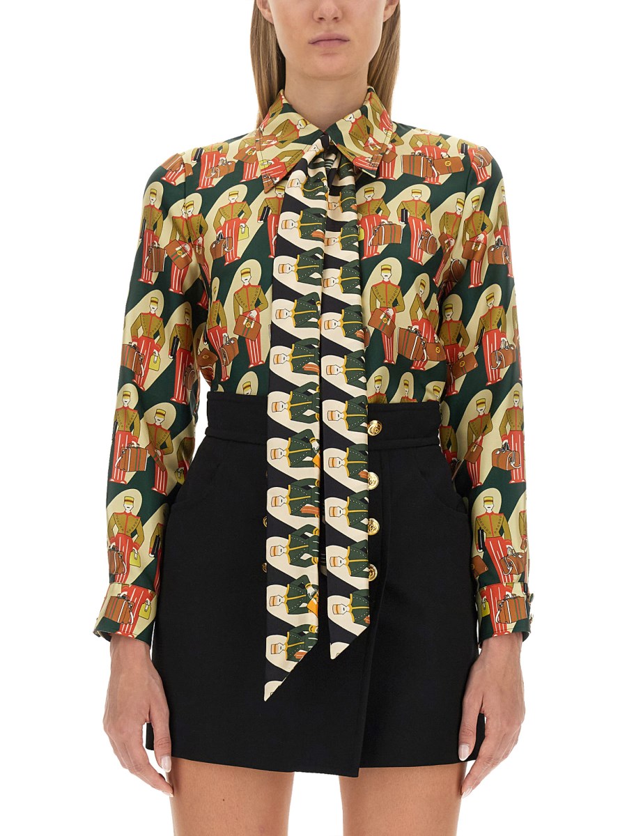 Gucci porter print silk shirt