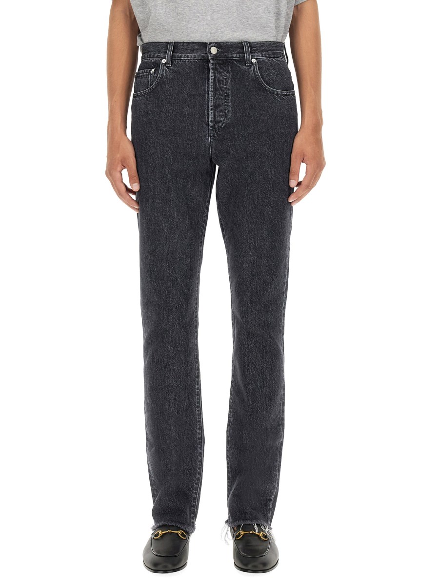 GUCCI PANTALONE IN DENIM CON ETICHETTA