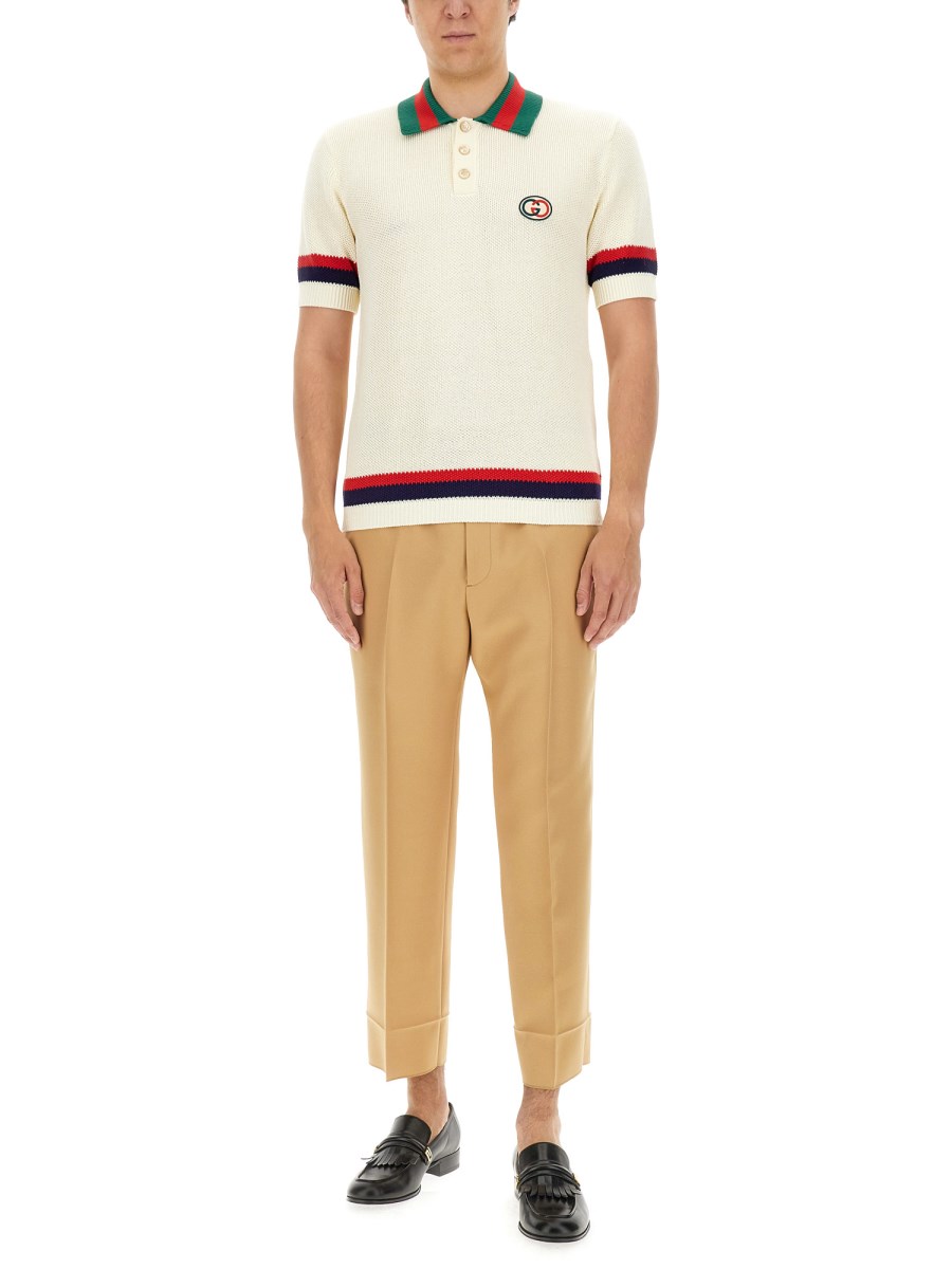 GUCCI - FLUID DRILL PANTS WITH WEB DETAIL - Eleonora Bonucci