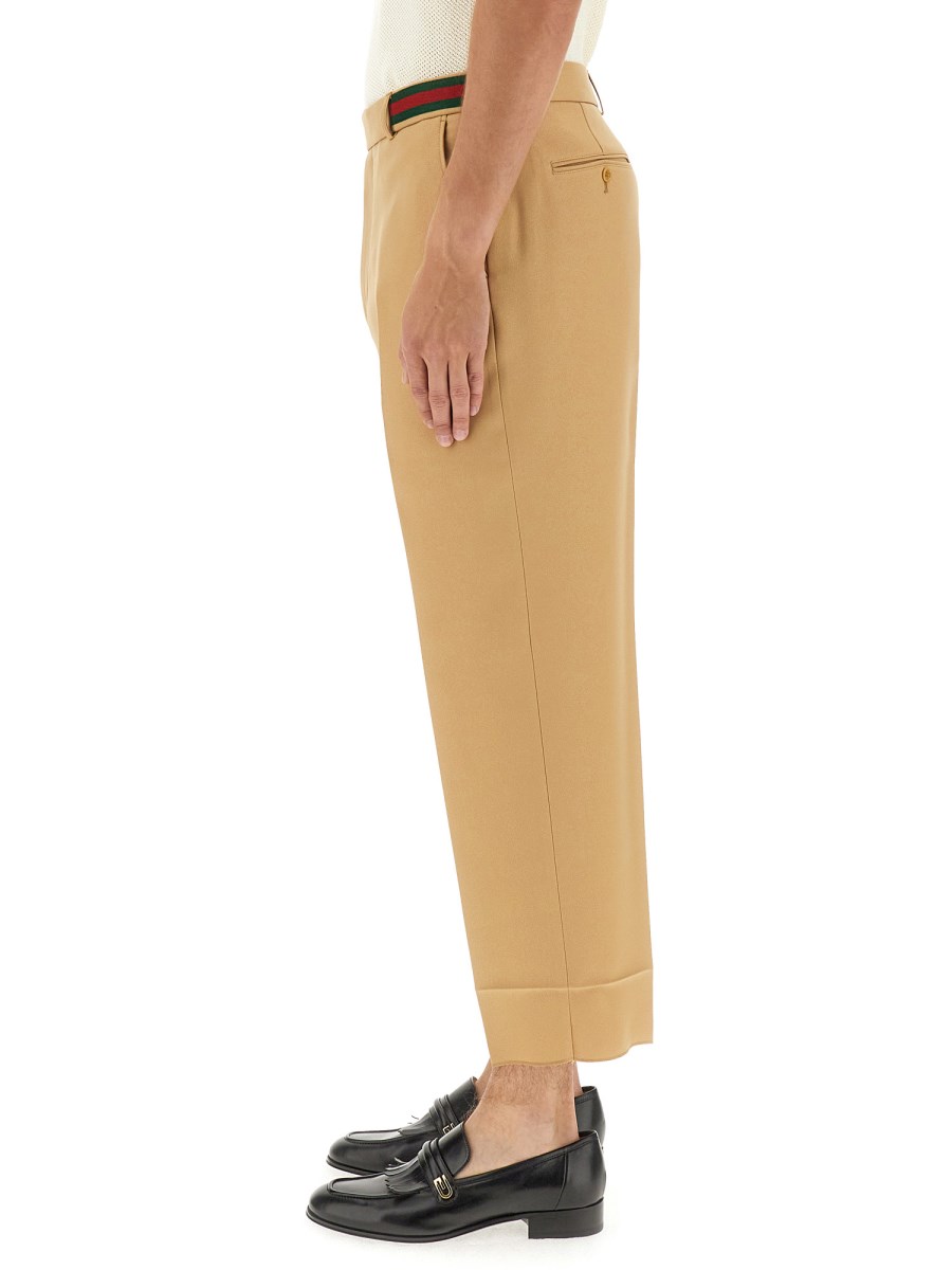 GUCCI - FLUID DRILL PANTS WITH WEB DETAIL - Eleonora Bonucci