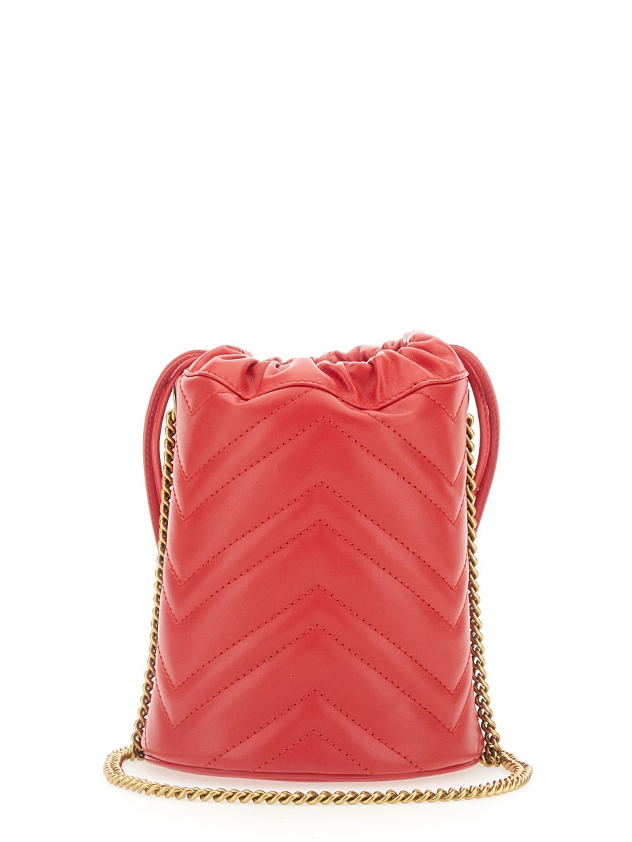 Gucci gg marmont cheap quilted leather bucket bag