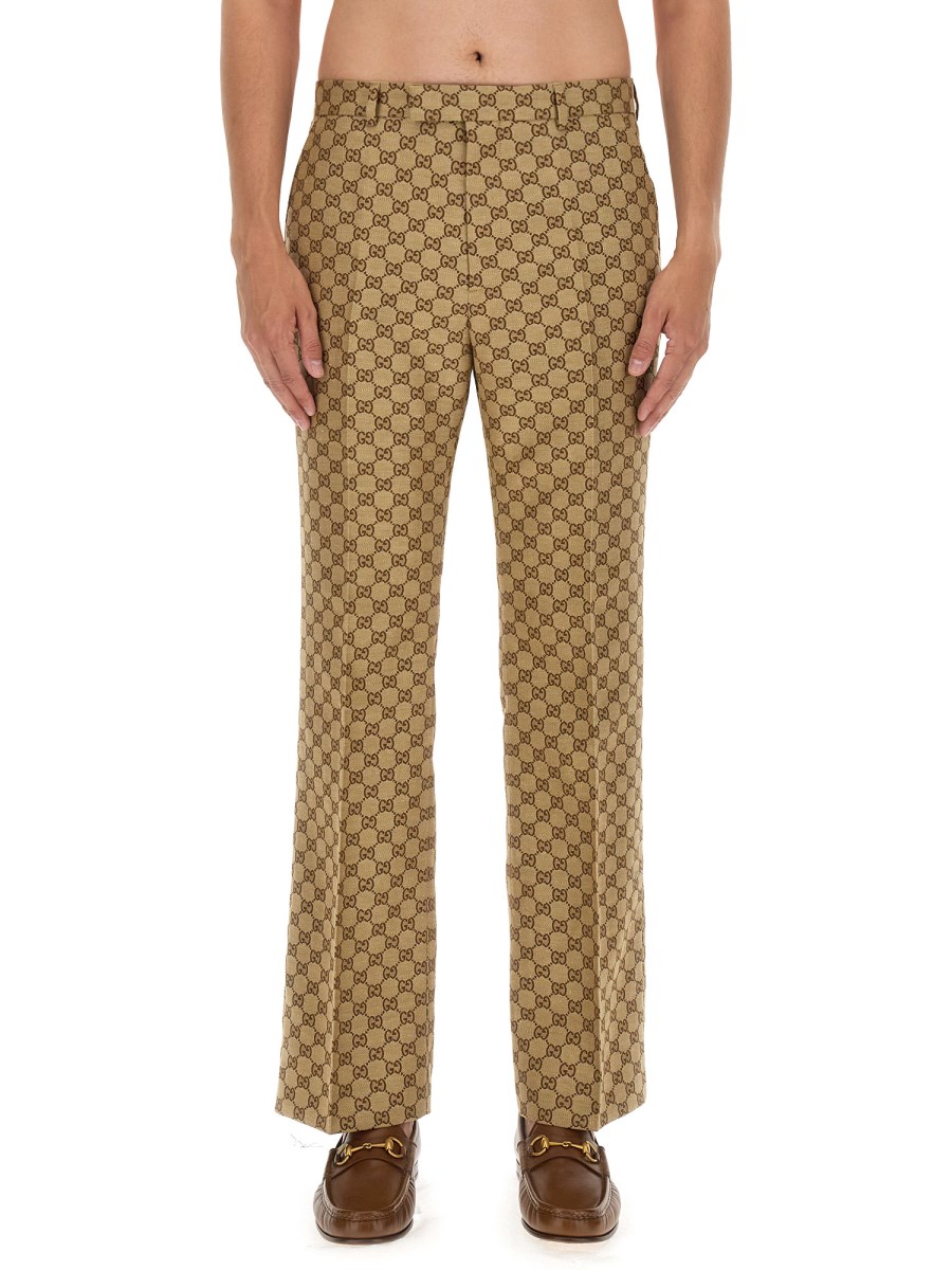 GUCCI - GG SUPREME LINEN PANTS - Eleonora Bonucci