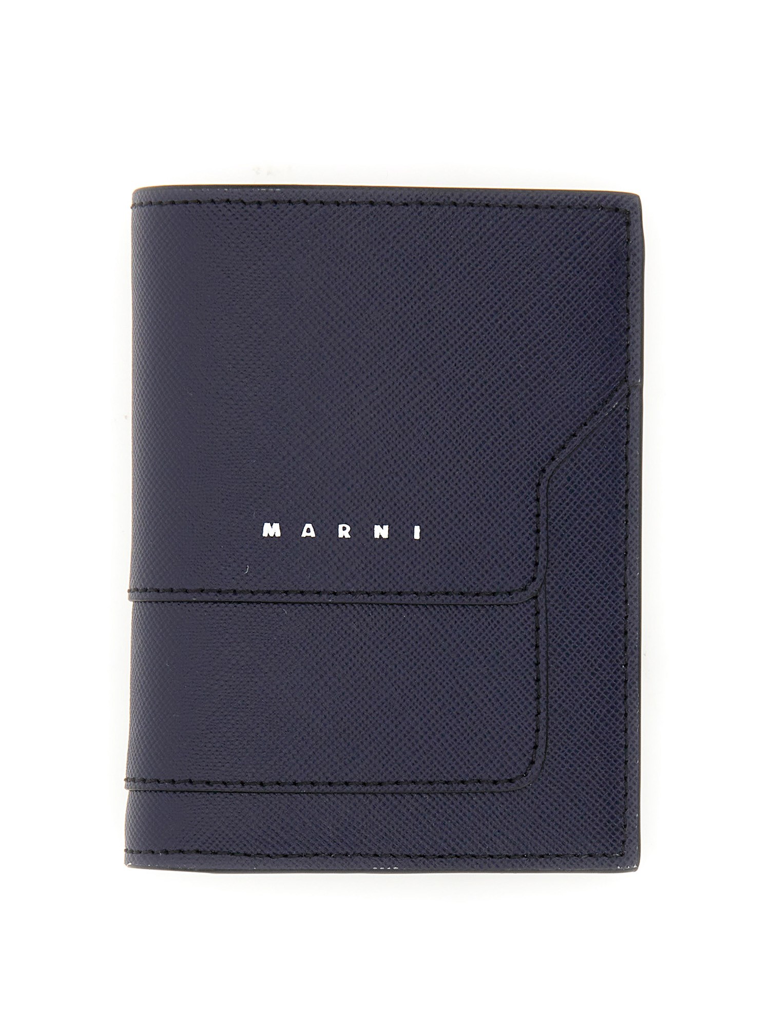 Shop Marni Bifold Wallet In Blue