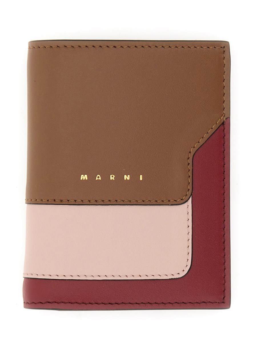 MARNI PORTAFOGLIO BIFOLD IN PELLE SAFFIANO TRICOLORE