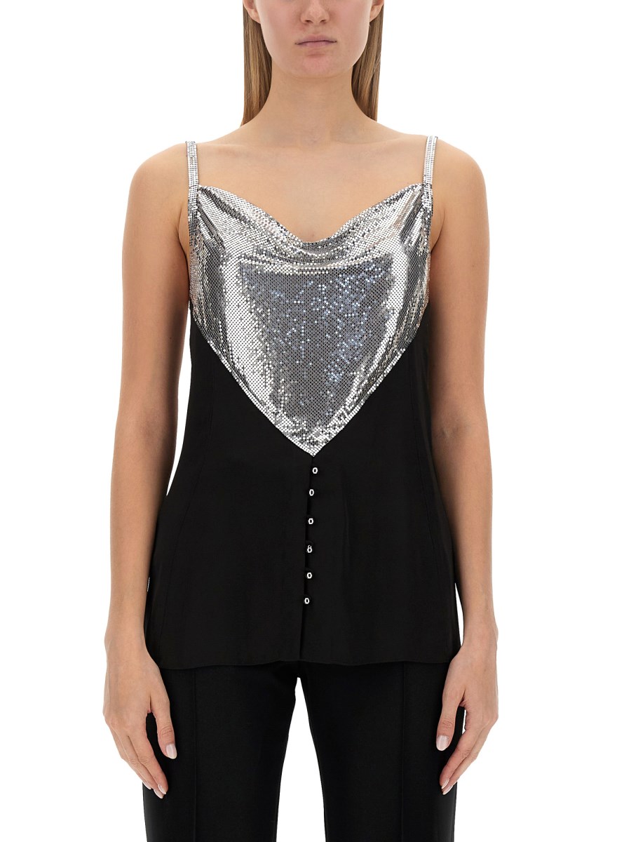 Womens Rabanne silver Mesh Cami Top