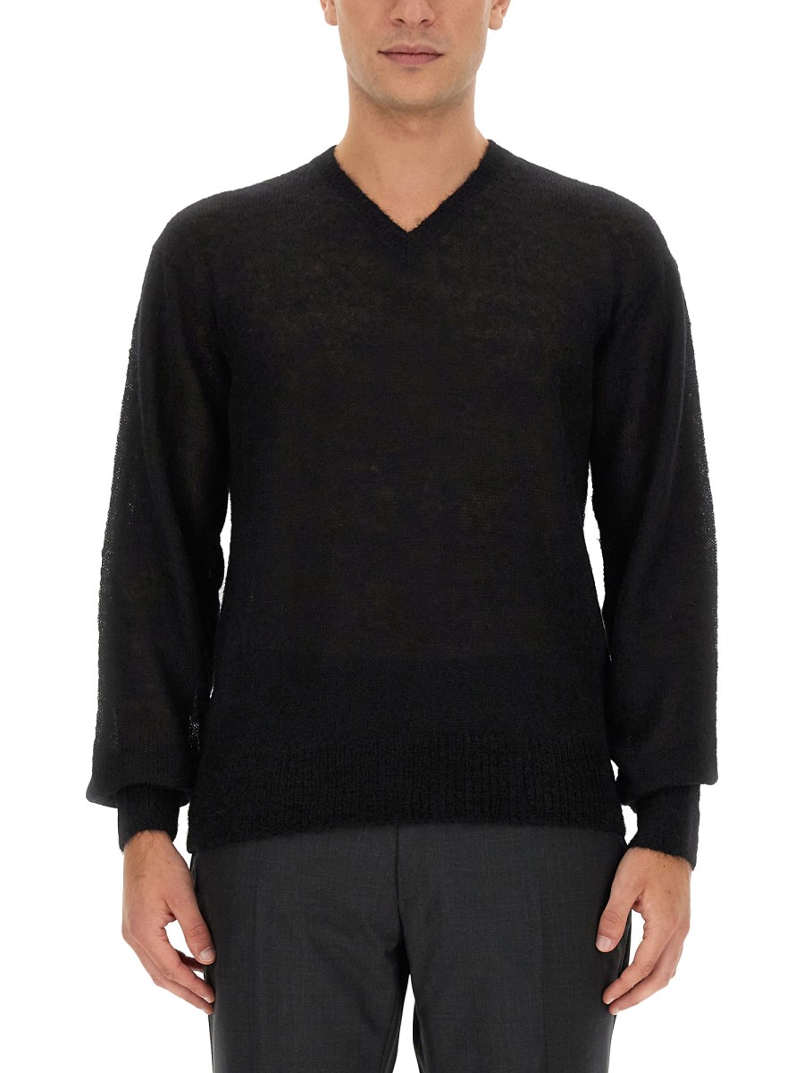 TOM FORD MAGLIA IN LANA MOHAIR CON SCOLLO A V