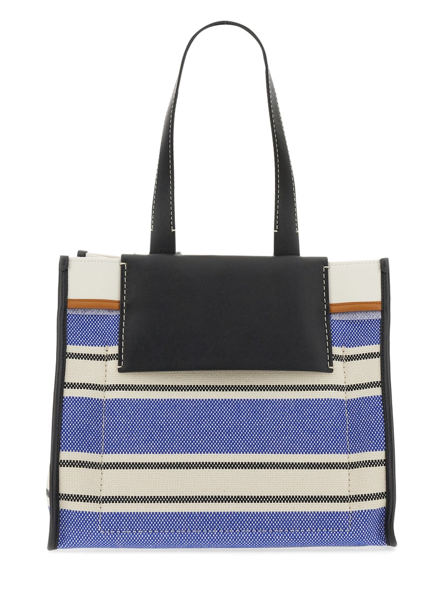 PROENZA SCHOULER WHITE LABEL MORRIS STRIPED CANVAS TOTE BAG