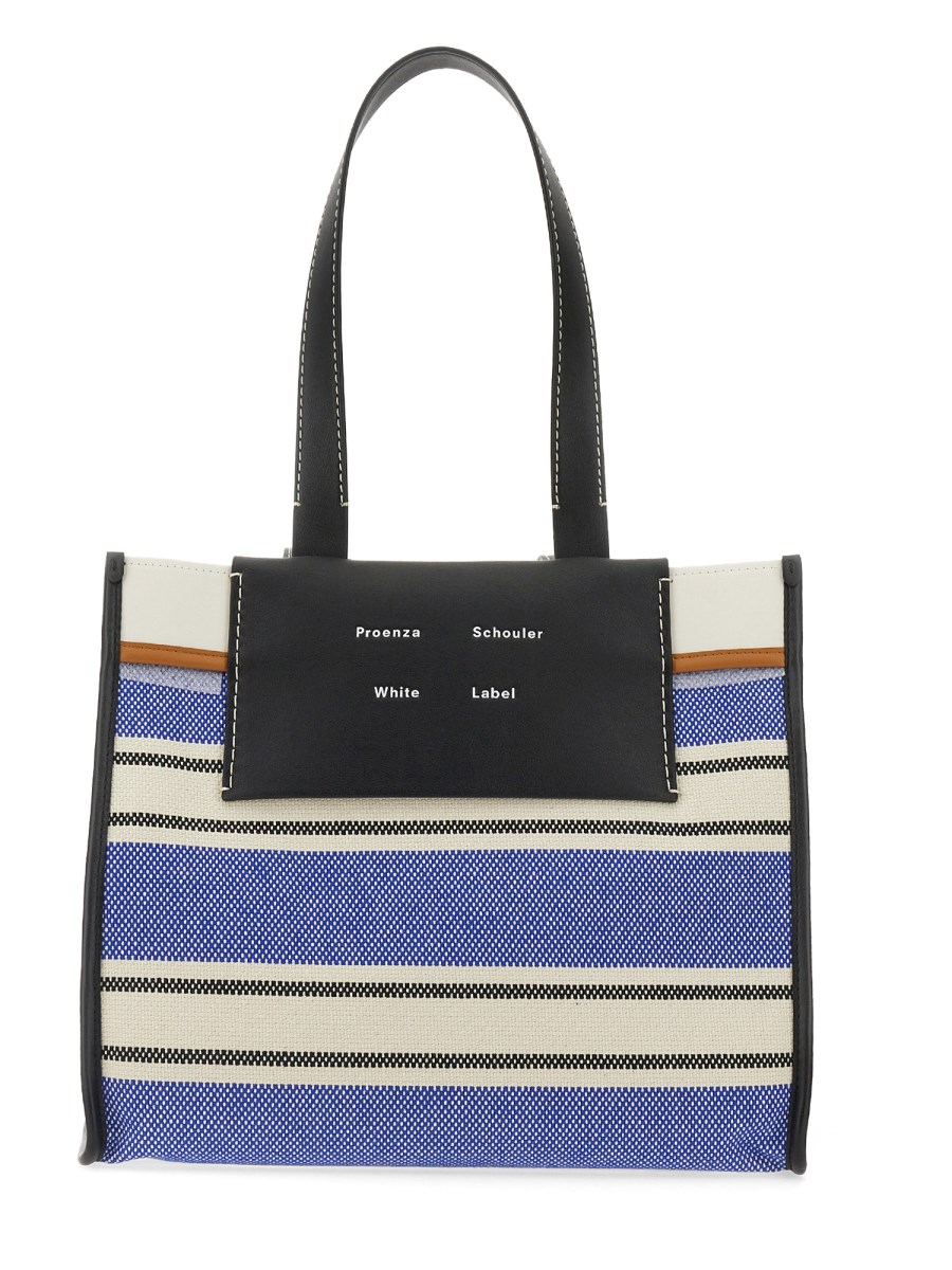 PROENZA SCHOULER WHITE LABEL - MORRIS STRIPED CANVAS TOTE BAG