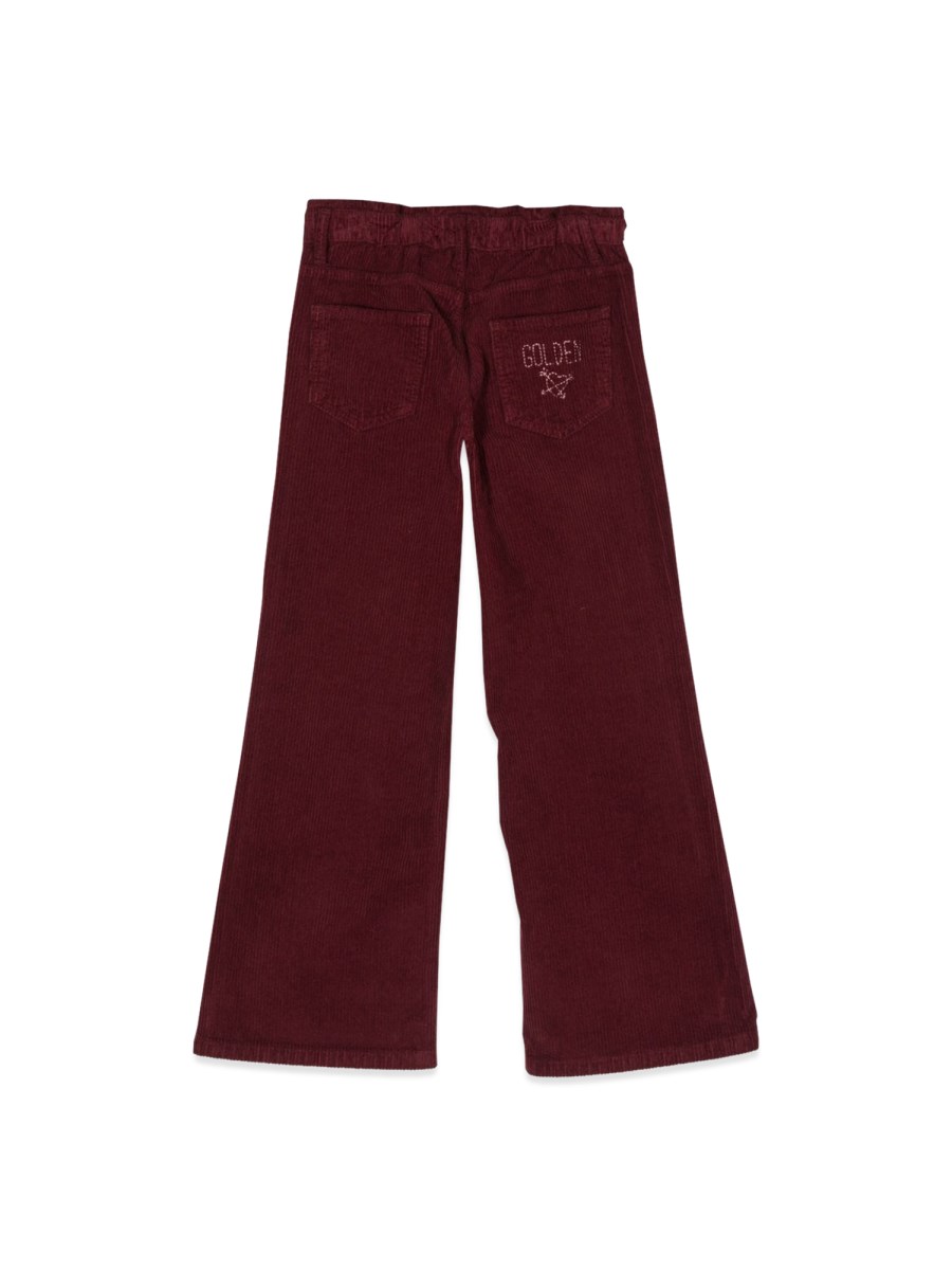 wide leg pants with embroidery