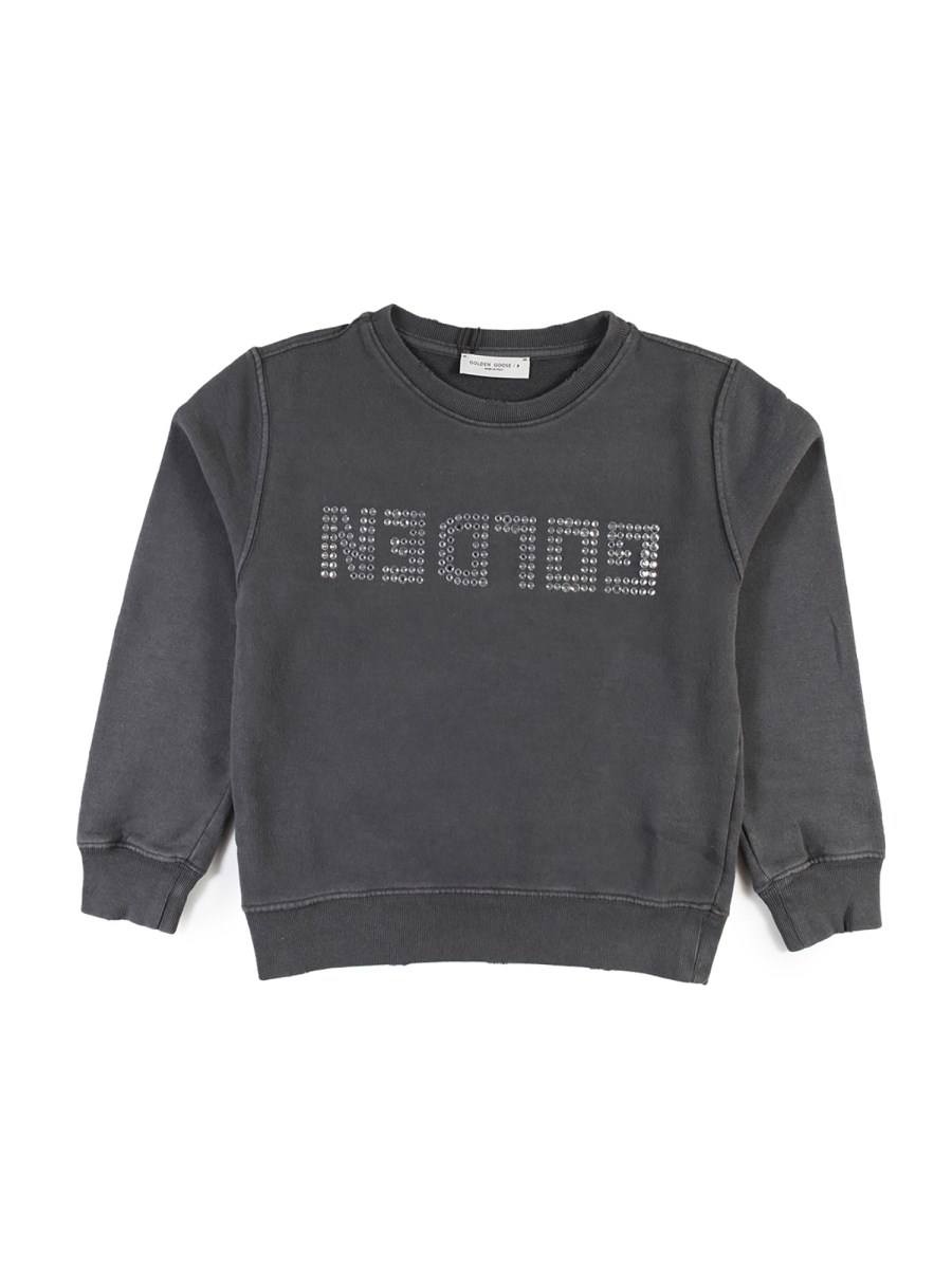 crewneck sweatshirt with crystals