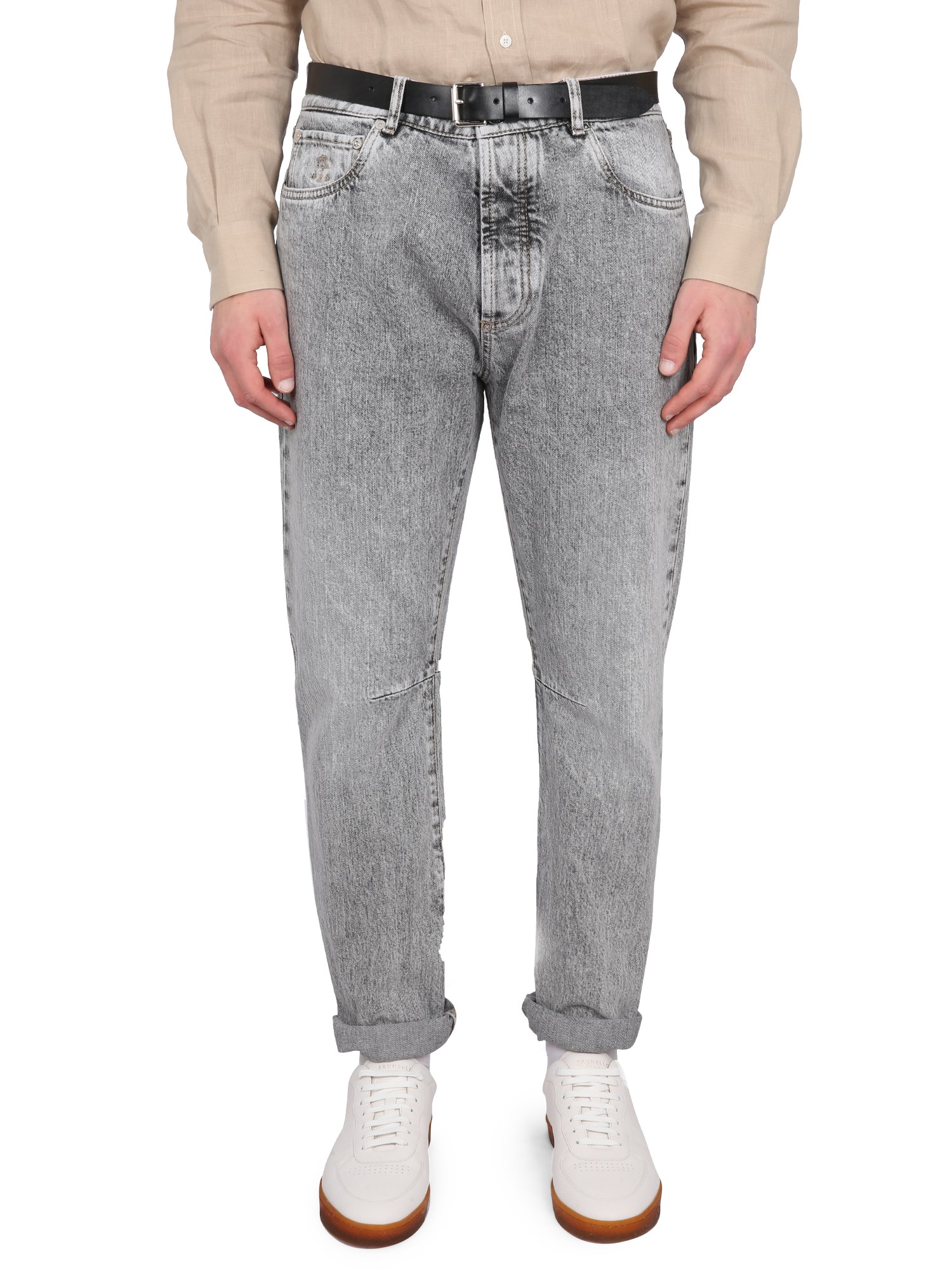 Brunello Cucinelli Stonewash Straight-leg Jeans In Denim