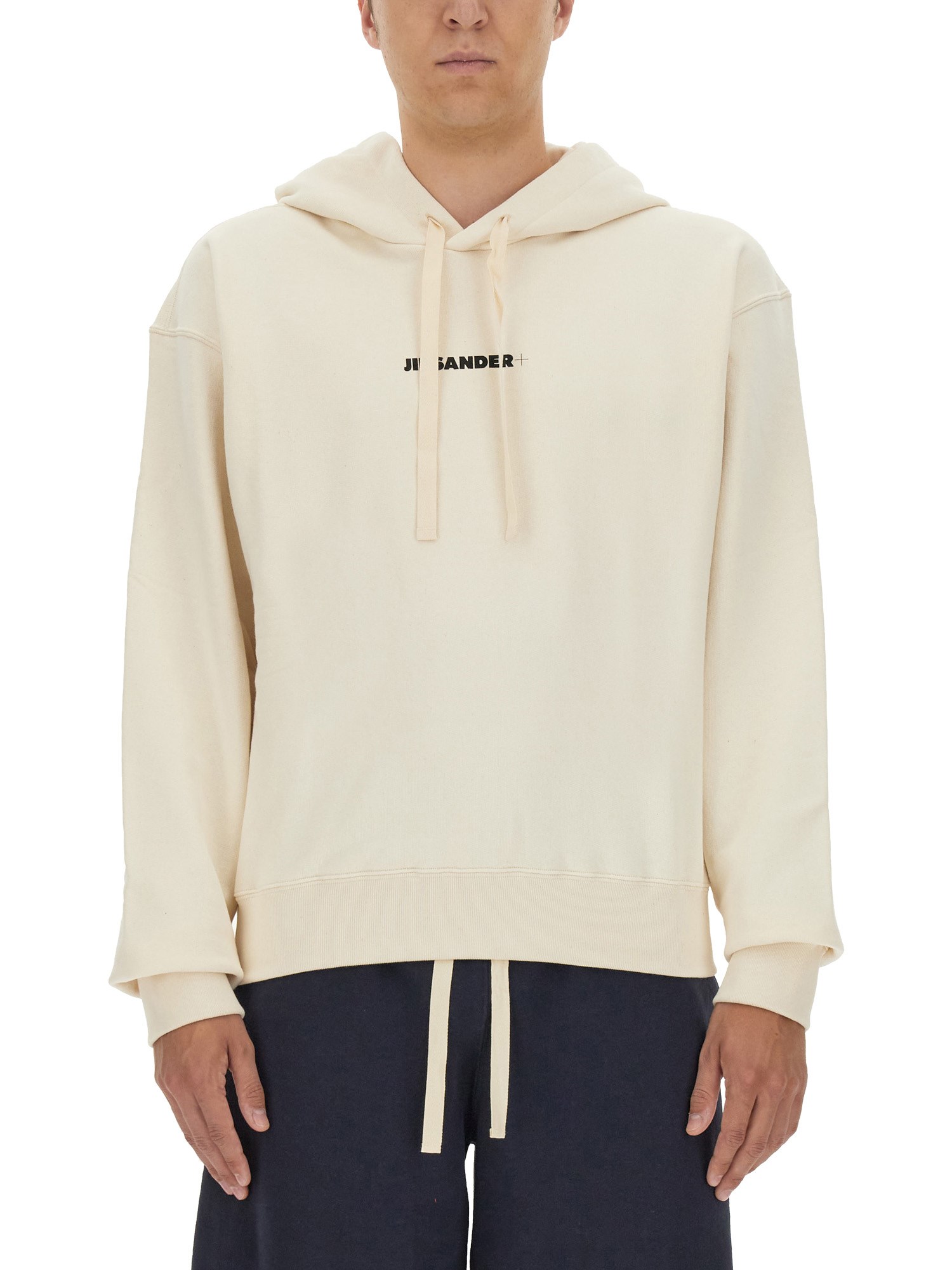 Jil Sander Sweatshirt In White Cotton In Beige