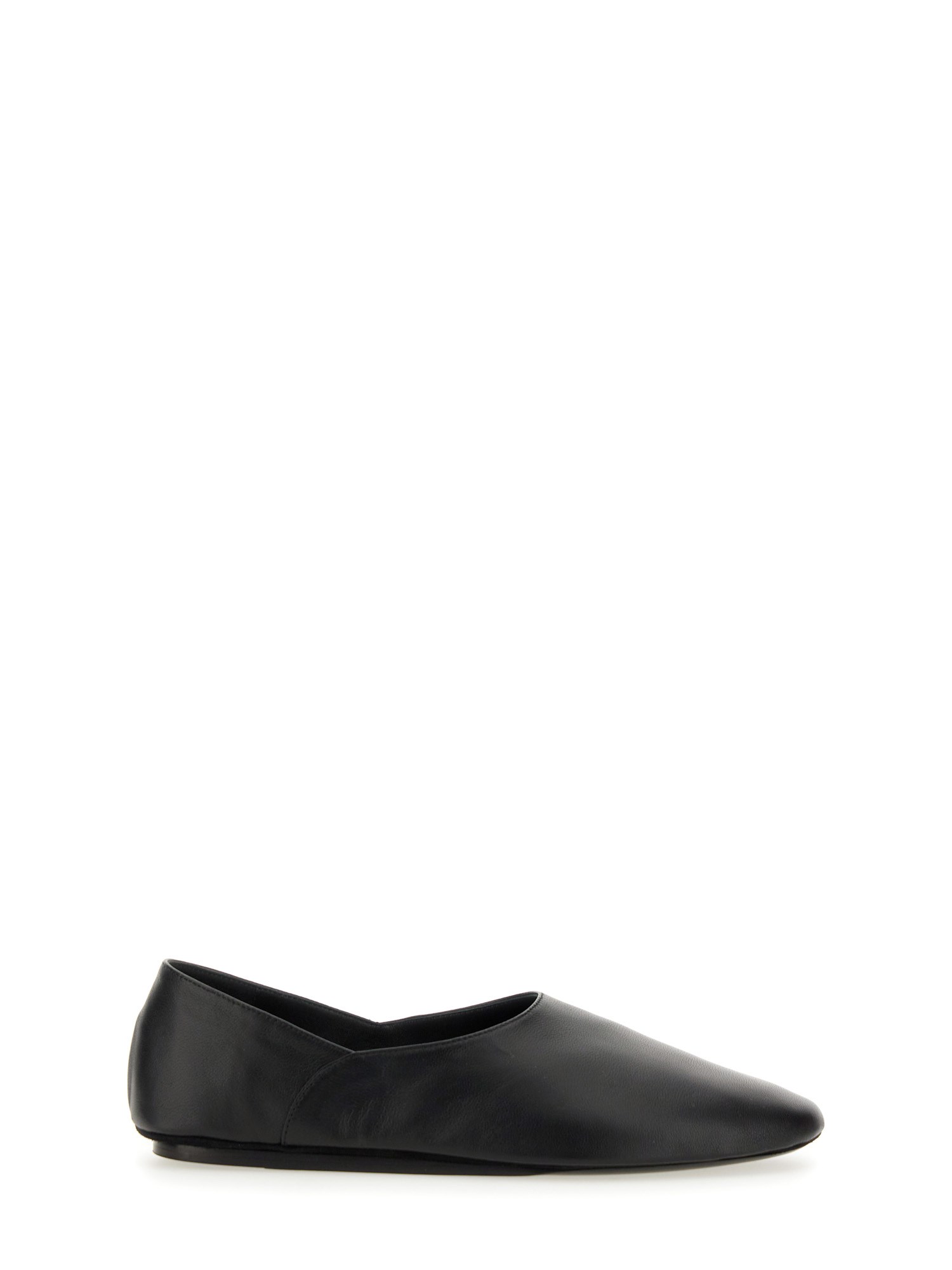 Jil Sander Two-panel Leather Ballerina Flats In Black