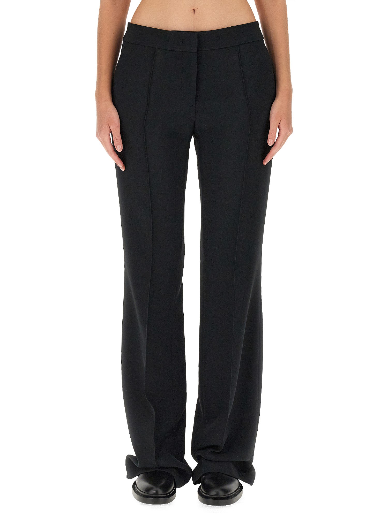 Shop Jil Sander Viscose Blend Pants In Black