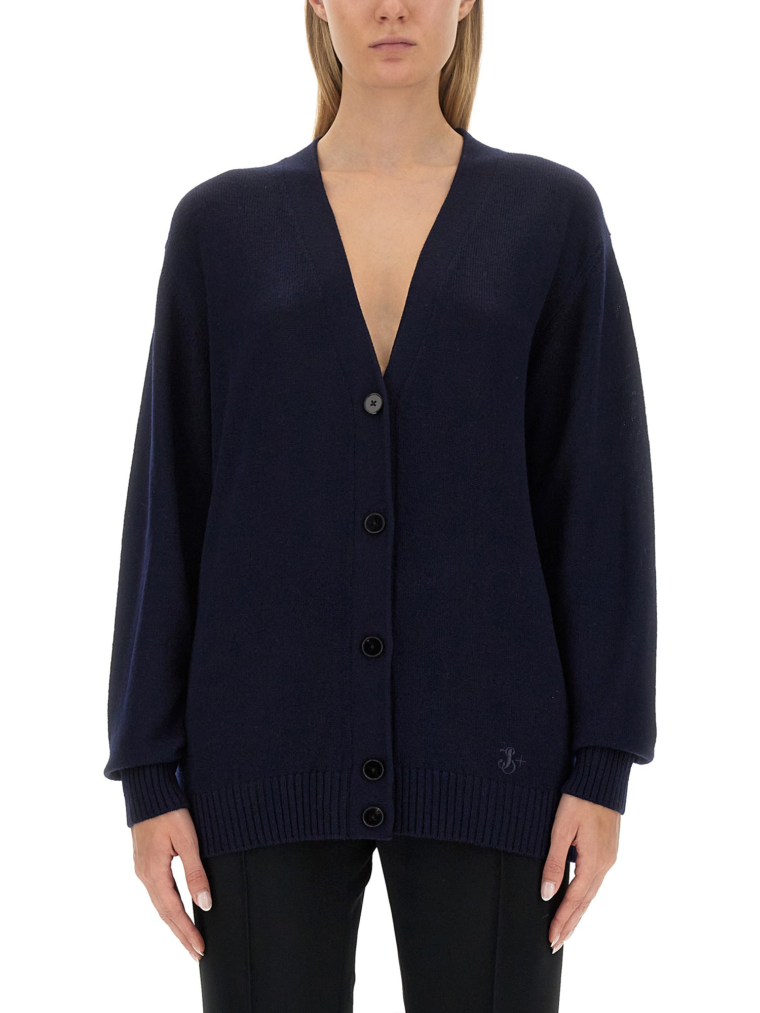 Shop Jil Sander Wool Cardigan In Blue