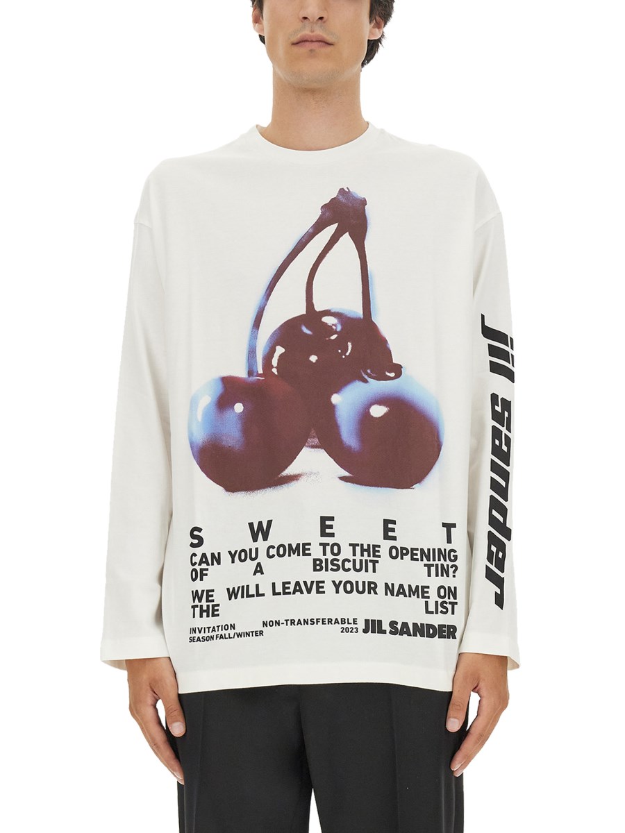 JIL SANDER T-SHIRT CON STAMPA IN COTONE