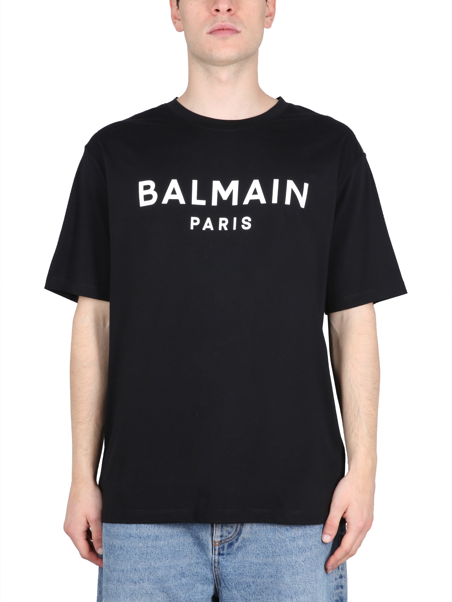 balmain logo print t-shirt